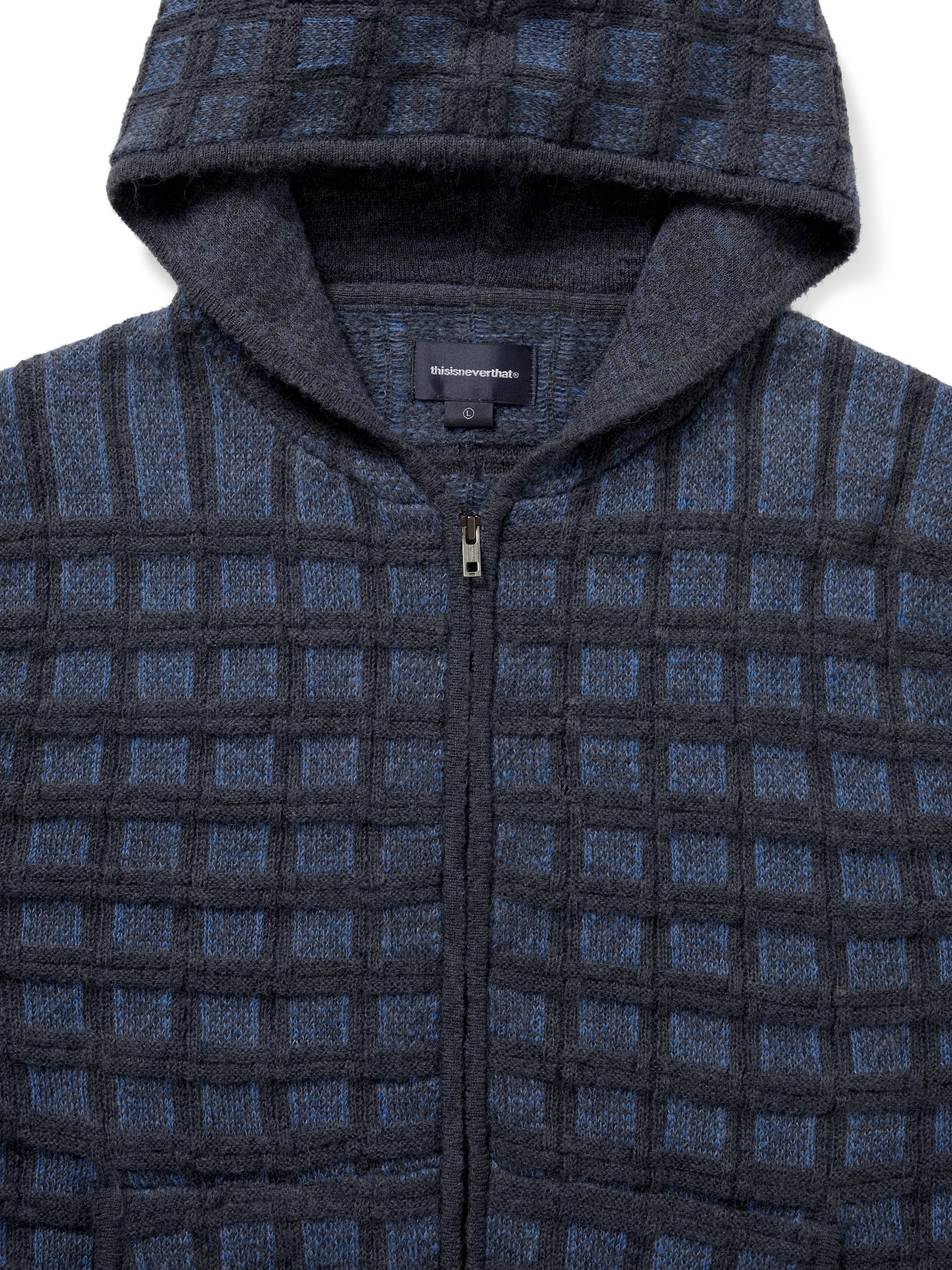 thisisneverthat - Textured Knit Zip Hoodie Dusty (Navy) product image 2 | TRAB K-Fashion Australia