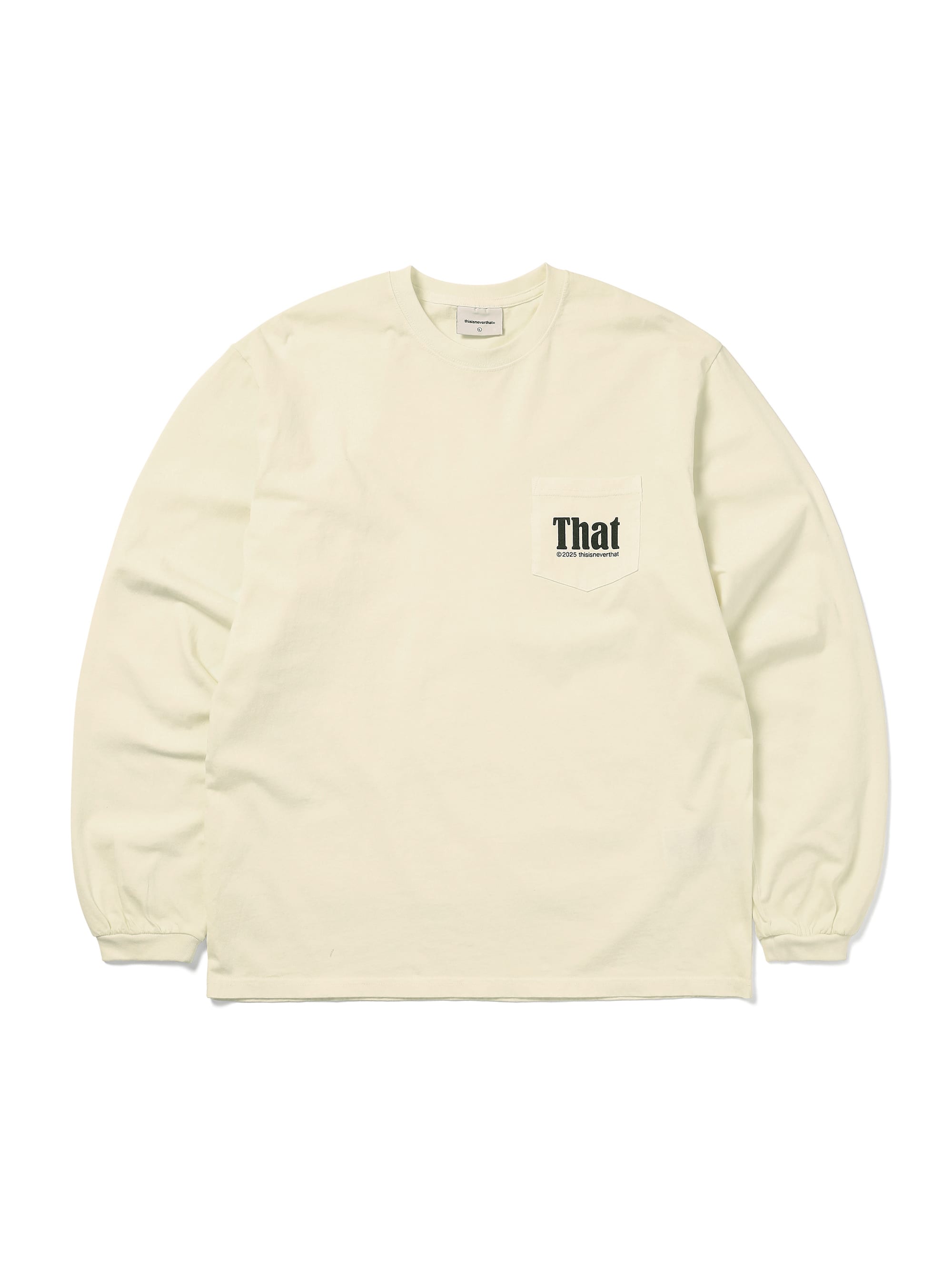 thisisneverthat - That Pocket L/S Tee (Ivory) product image 1 | TRAB K-Fashion Australia