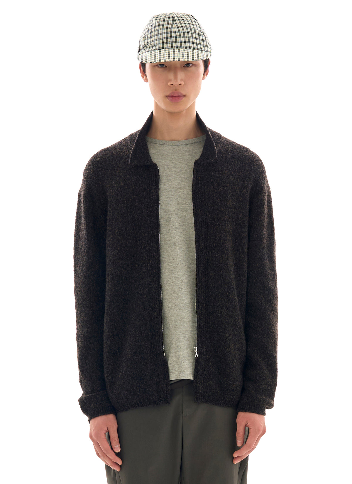 Post Archive Faction - Knit Zip Shirt (Archive) (Brown) product image 1 | TRAB K-Fashion Australia