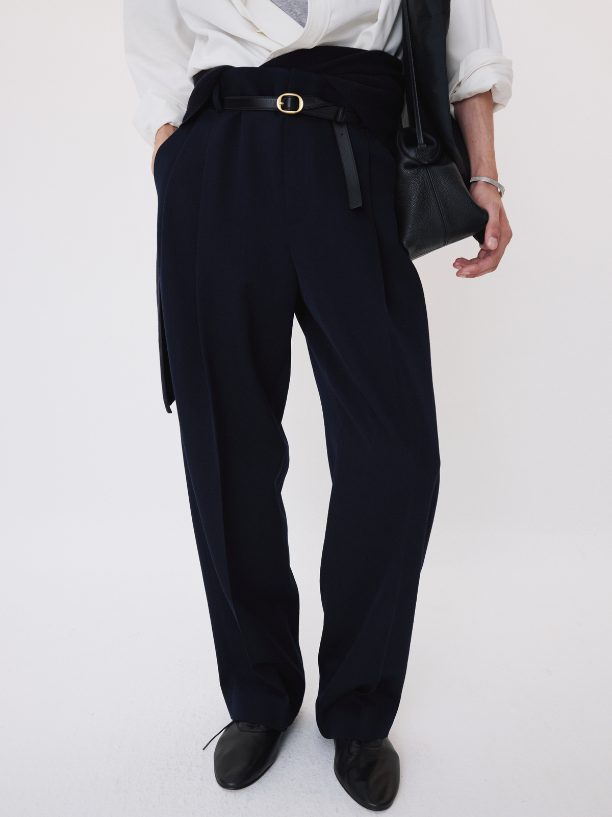 Recto - Double Pleated Suit Pants (Dark Navy) product image 2 | TRAB K-Fashion Australia