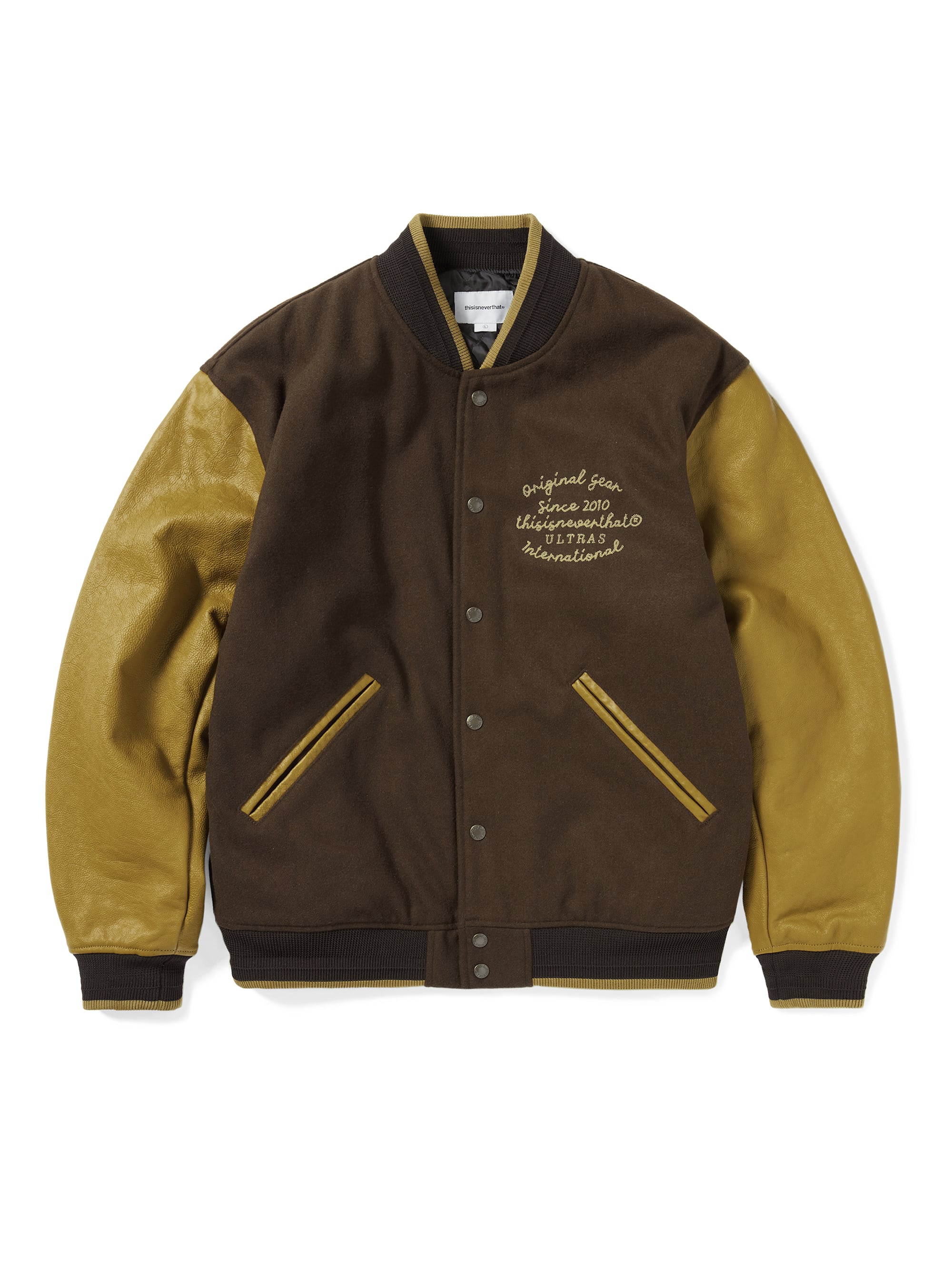 thisisneverthat - ULTRAS Varsity Jacket (Brown) product image 1 | TRAB K-Fashion Australia