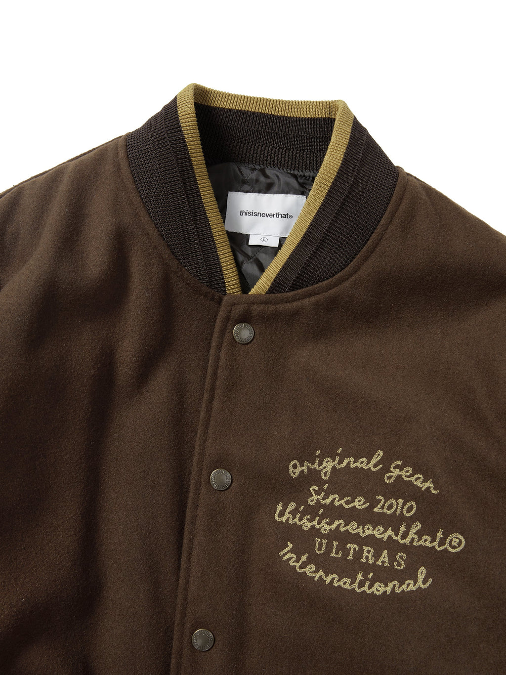 thisisneverthat - ULTRAS Varsity Jacket (Brown) product image 2 | TRAB K-Fashion Australia