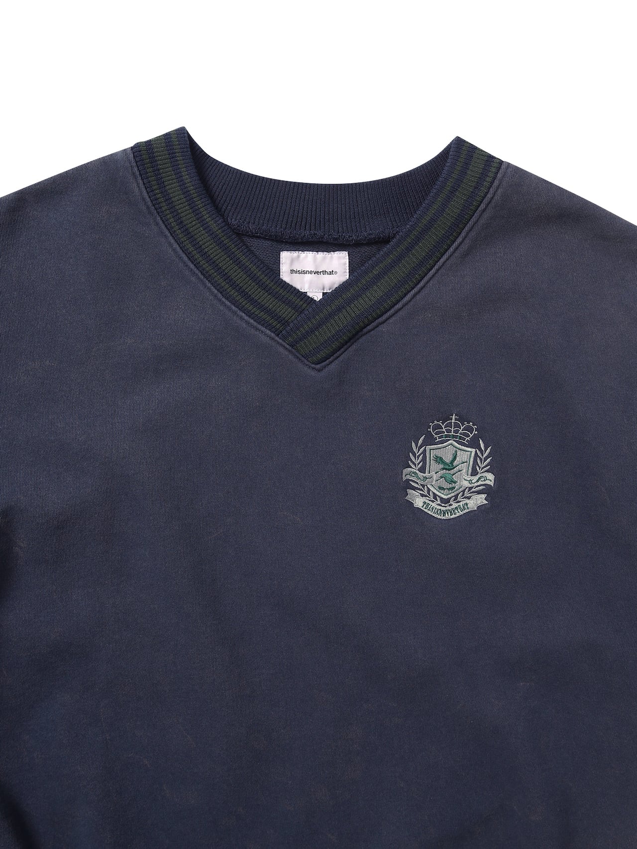 thisisneverthat - V Neck Emblem Sweatshirt (Navy) product image 2 | TRAB K-Fashion Australia