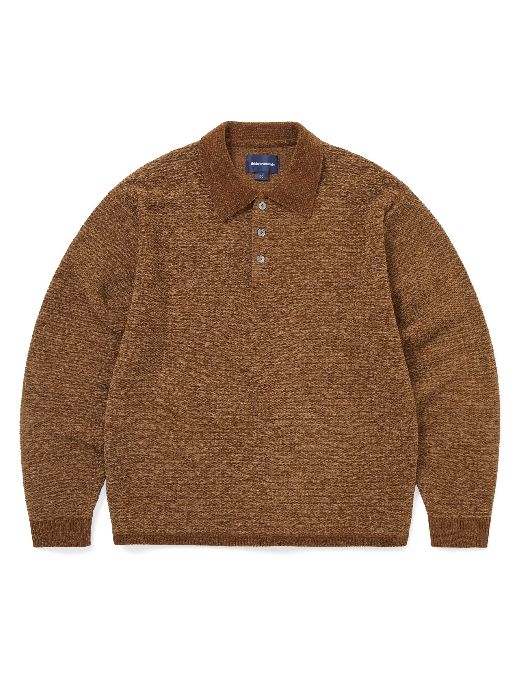 thisisneverthat - Velvet Knit Polo (Brown) product image 1 | TRAB K-Fashion Australia
