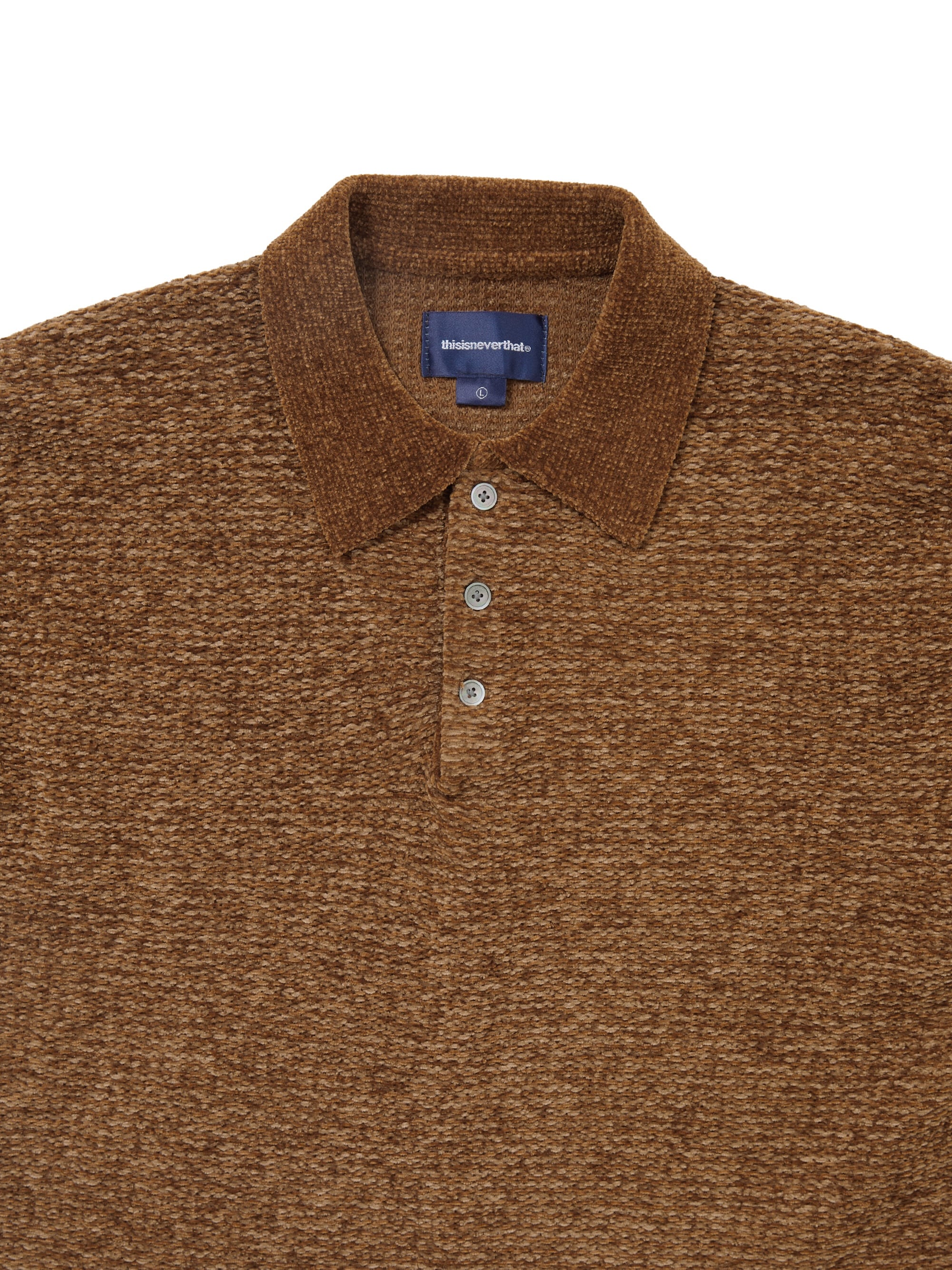 thisisneverthat - Velvet Knit Polo (Brown) product image 2 | TRAB K-Fashion Australia