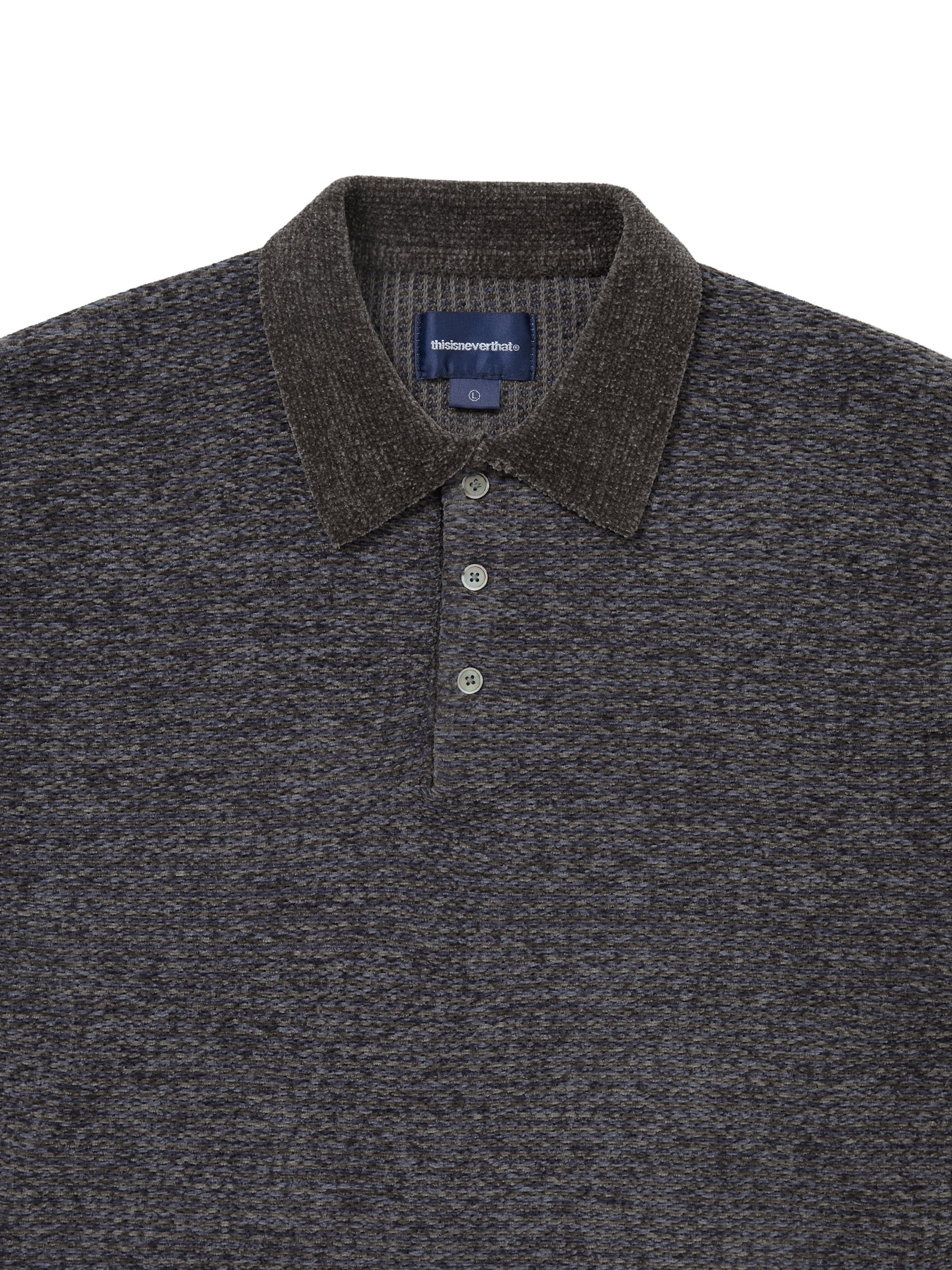 thisisneverthat - Velvet Knit Polo (Charcoal) product image 2 | TRAB K-Fashion Australia