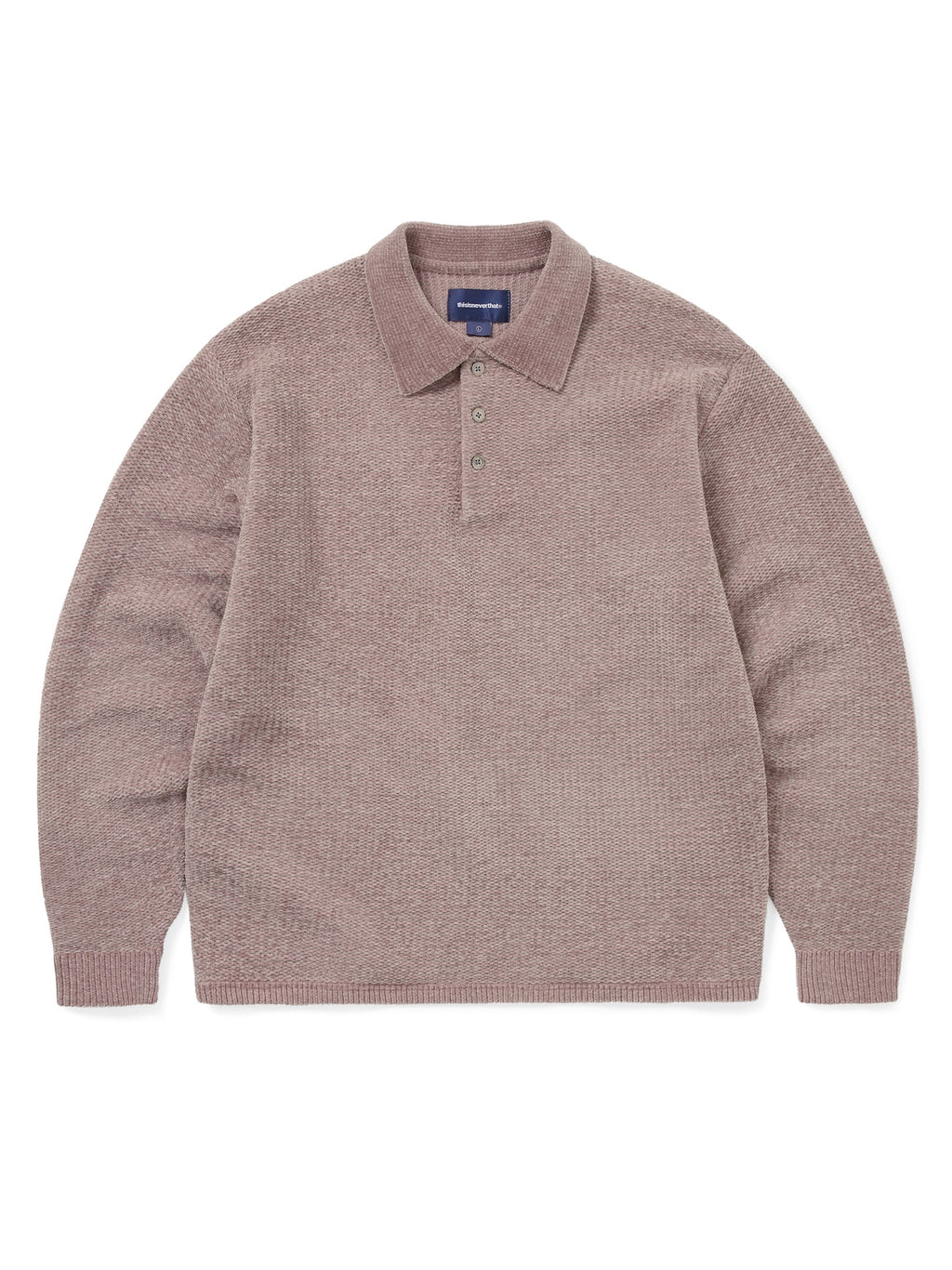 thisisneverthat - Velvet Knit Polo (Dusty Pink) product image 1 | TRAB K-Fashion Australia