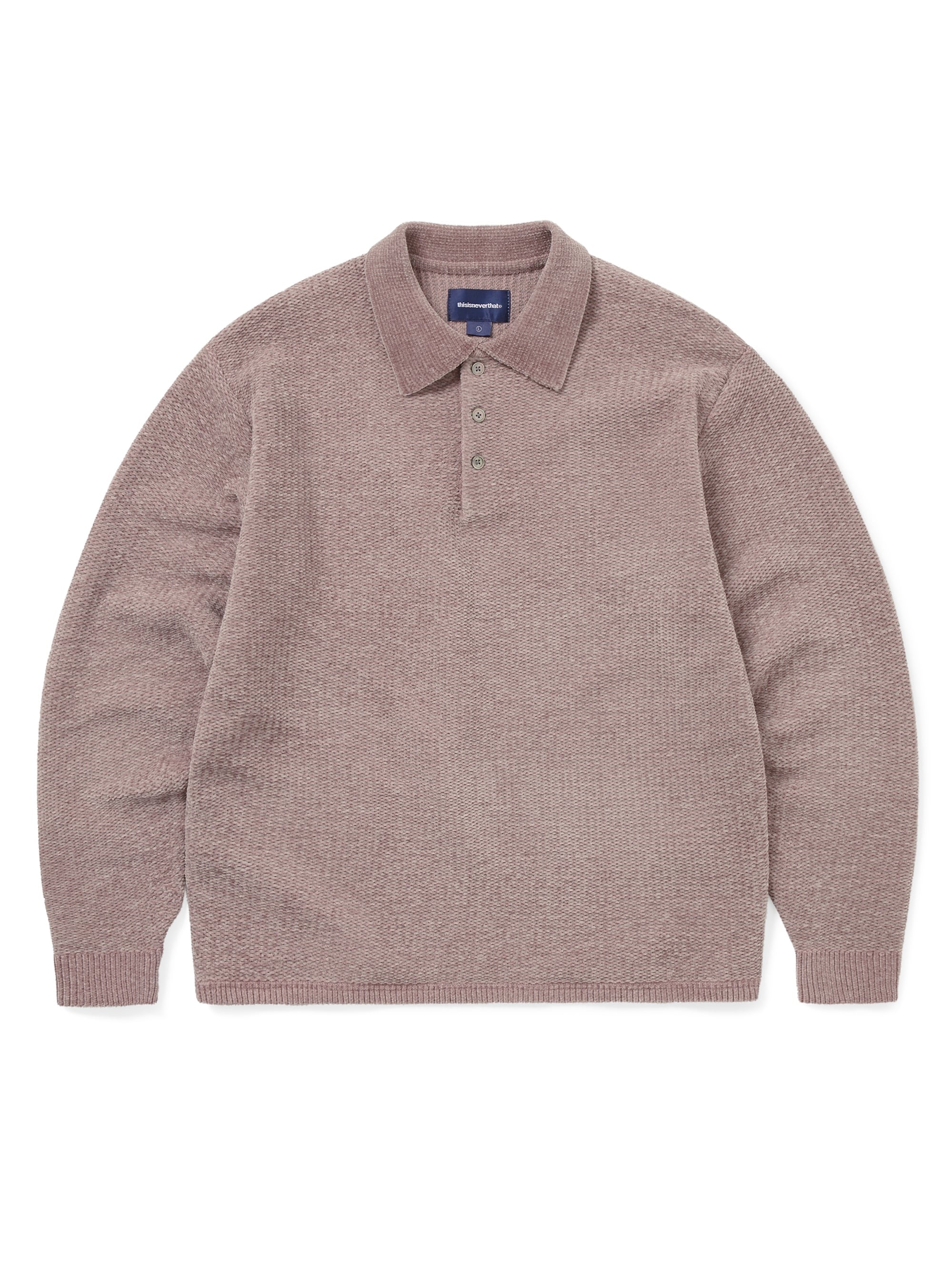 thisisneverthat - Velvet Knit Polo (Dusty Pink) product image 1 | TRAB K-Fashion Australia