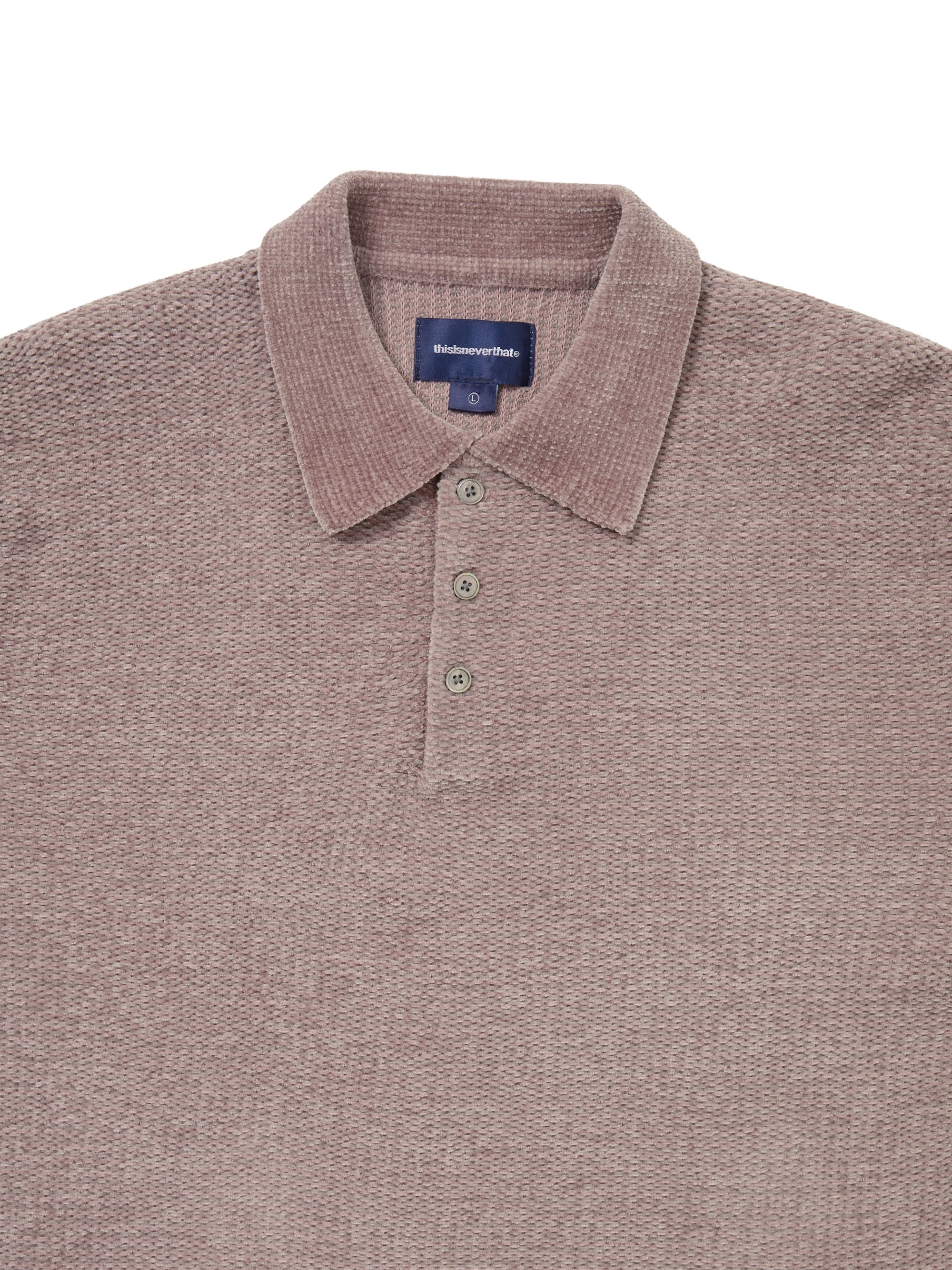 thisisneverthat - Velvet Knit Polo (Dusty Pink) product image 2 | TRAB K-Fashion Australia