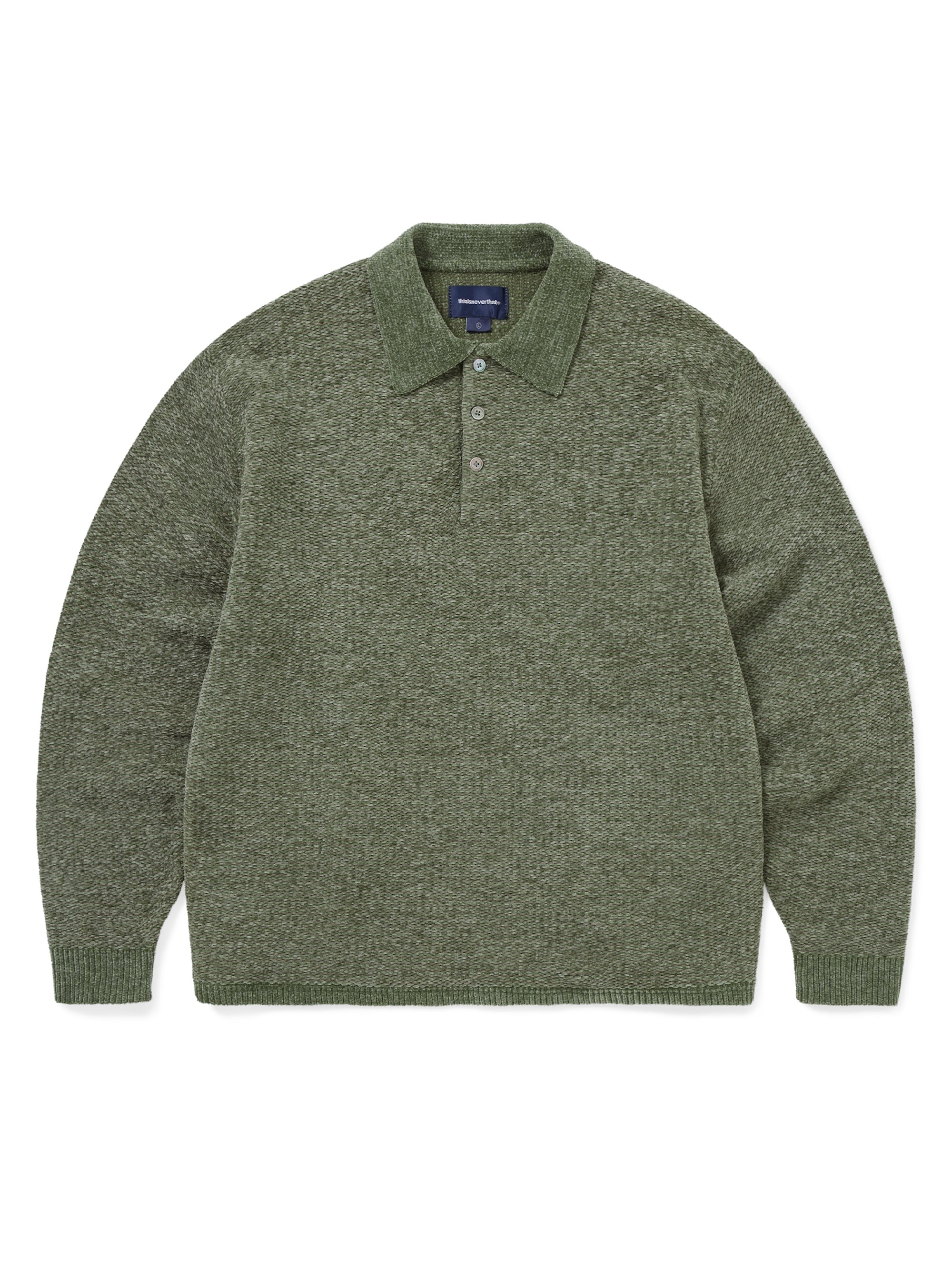thisisneverthat - Velvet Knit Polo (Green) product image 1 | TRAB K-Fashion Australia