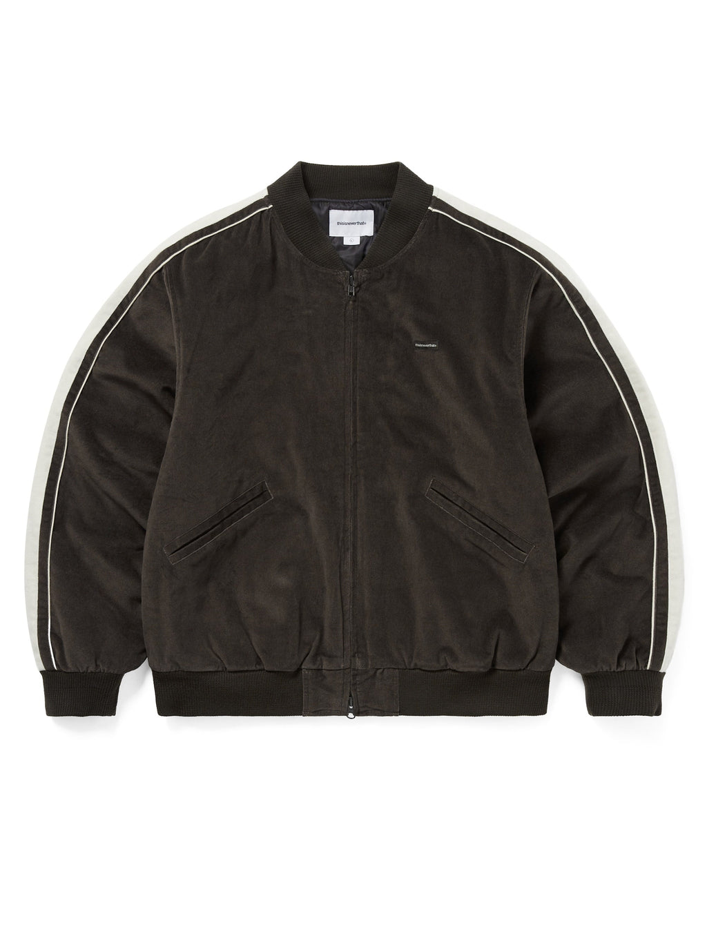 thisisneverthat - Velvet Track Jacket (stone) product image 1 | TRAB K-Fashion Australia