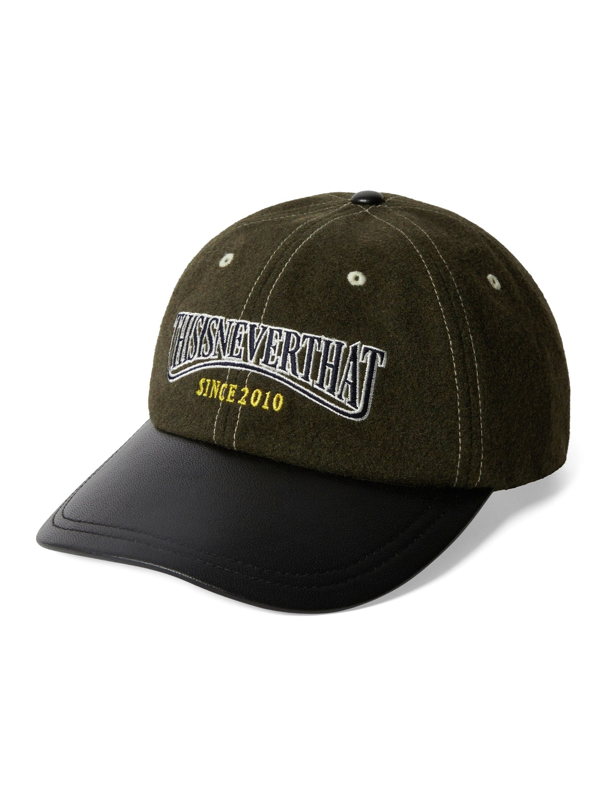 thisisneverthat - Visor Leather Cap (Olive) product image 1 | TRAB K-Fashion Australia