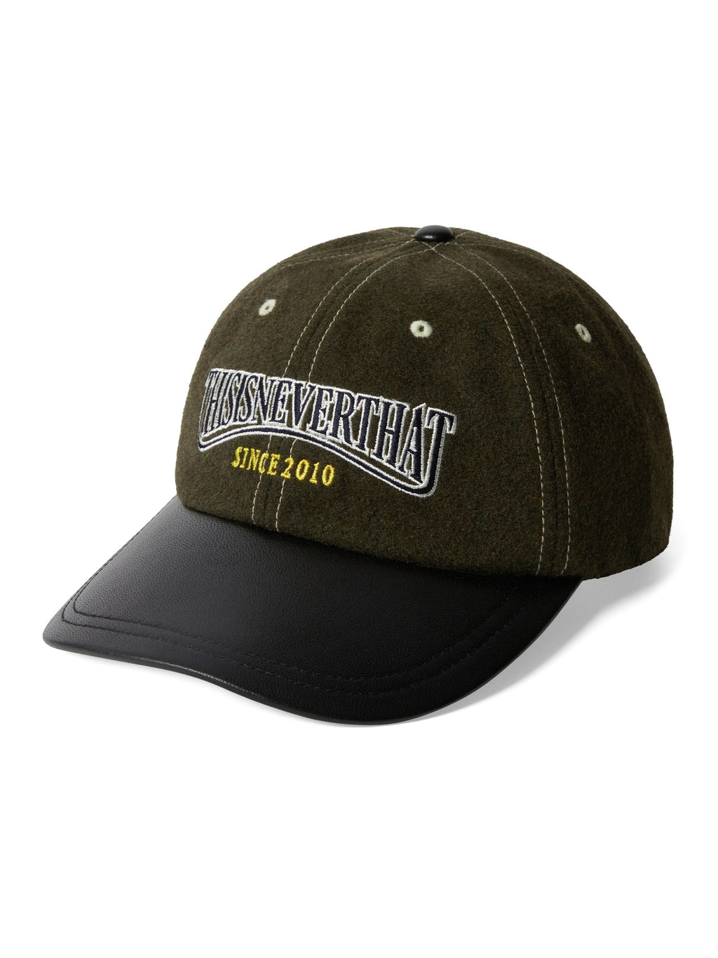 thisisneverthat - Visor Leather Cap (Olive) product image 1 | TRAB K-Fashion Australia