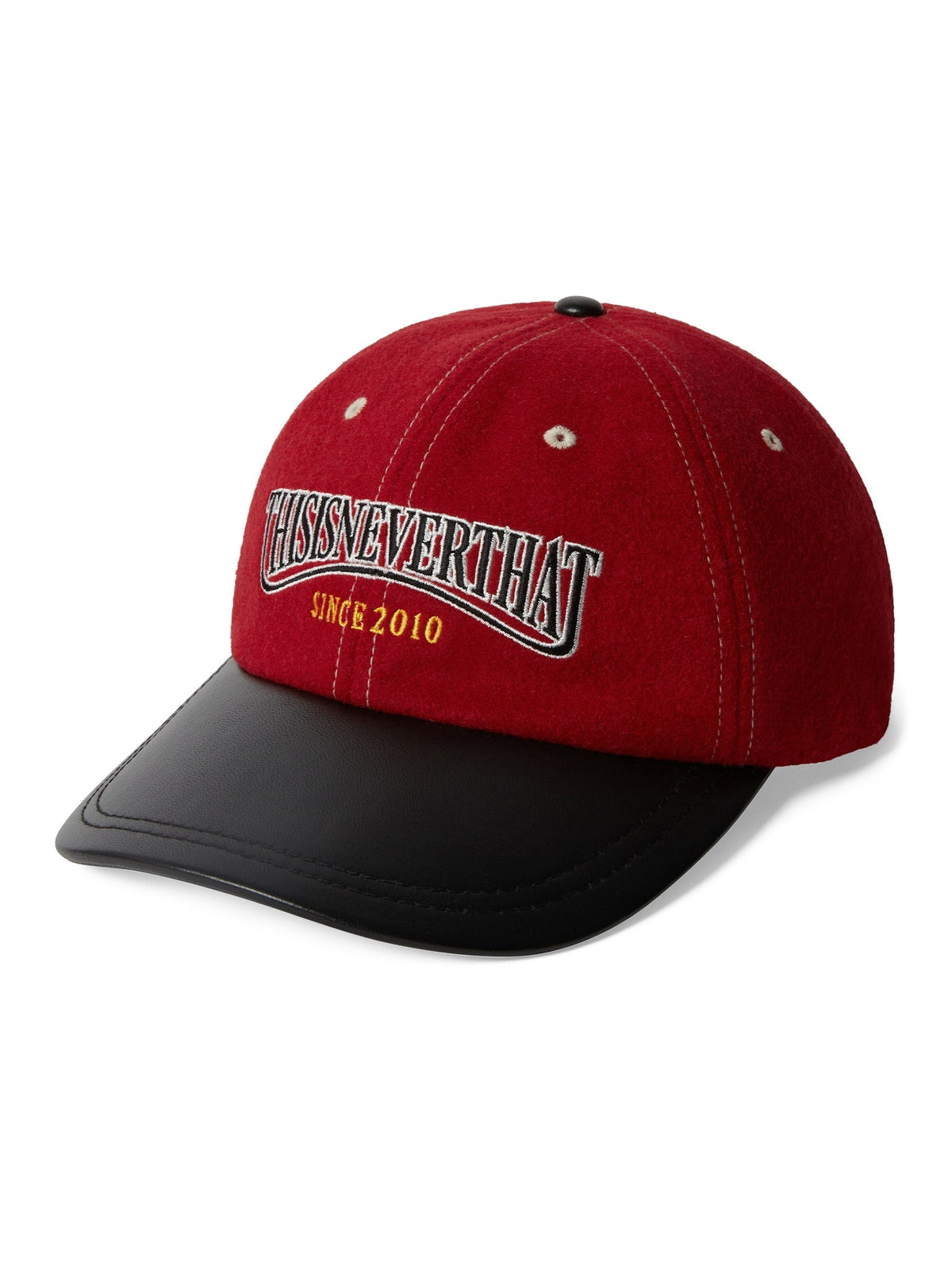 thisisneverthat - Visor Leather Cap (Red) product image 1 | TRAB K-Fashion Australia