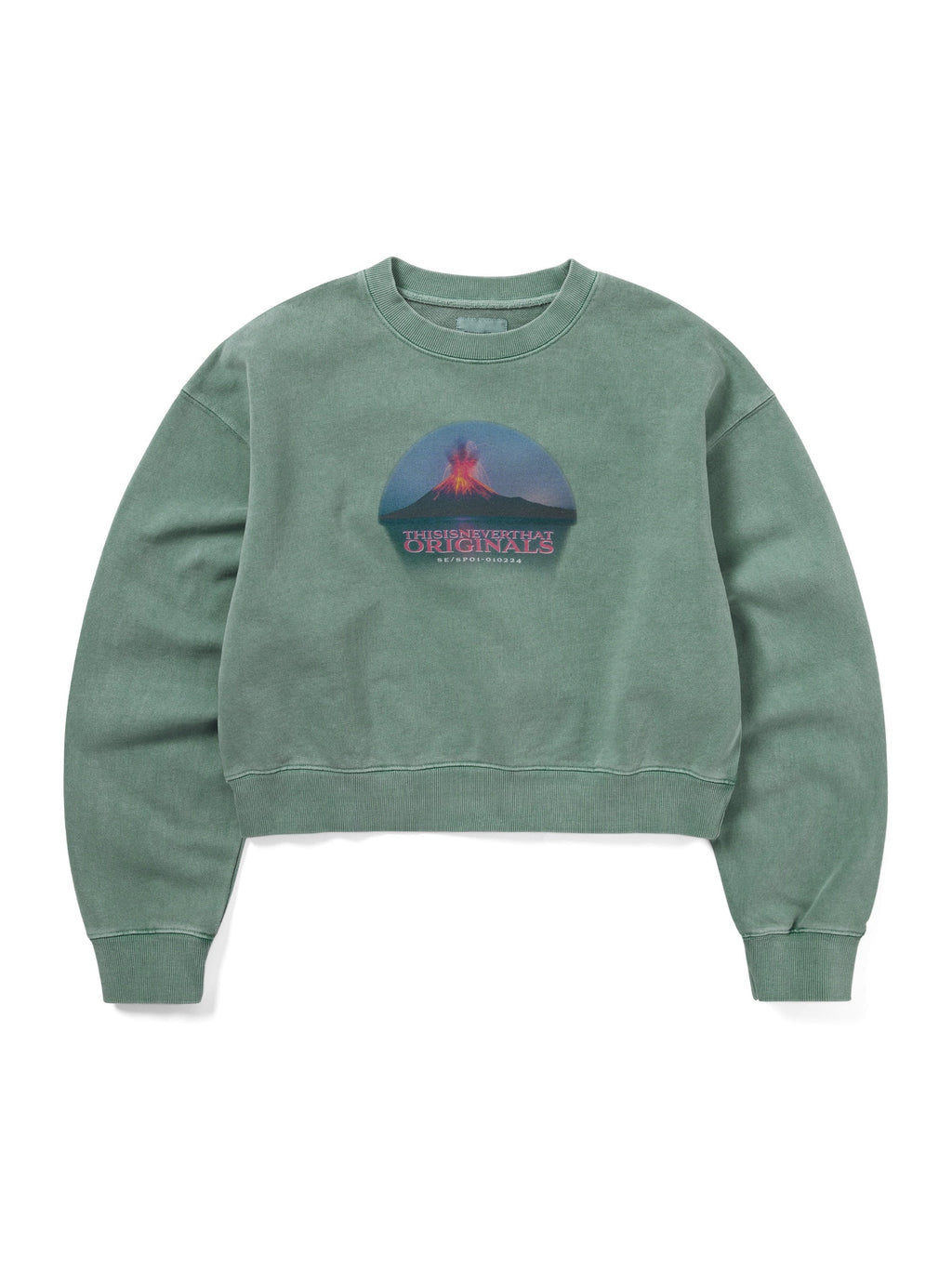 thisisneverthat - Volcano W Crewneck (Emerald) product image 1 | TRAB K-Fashion Australia