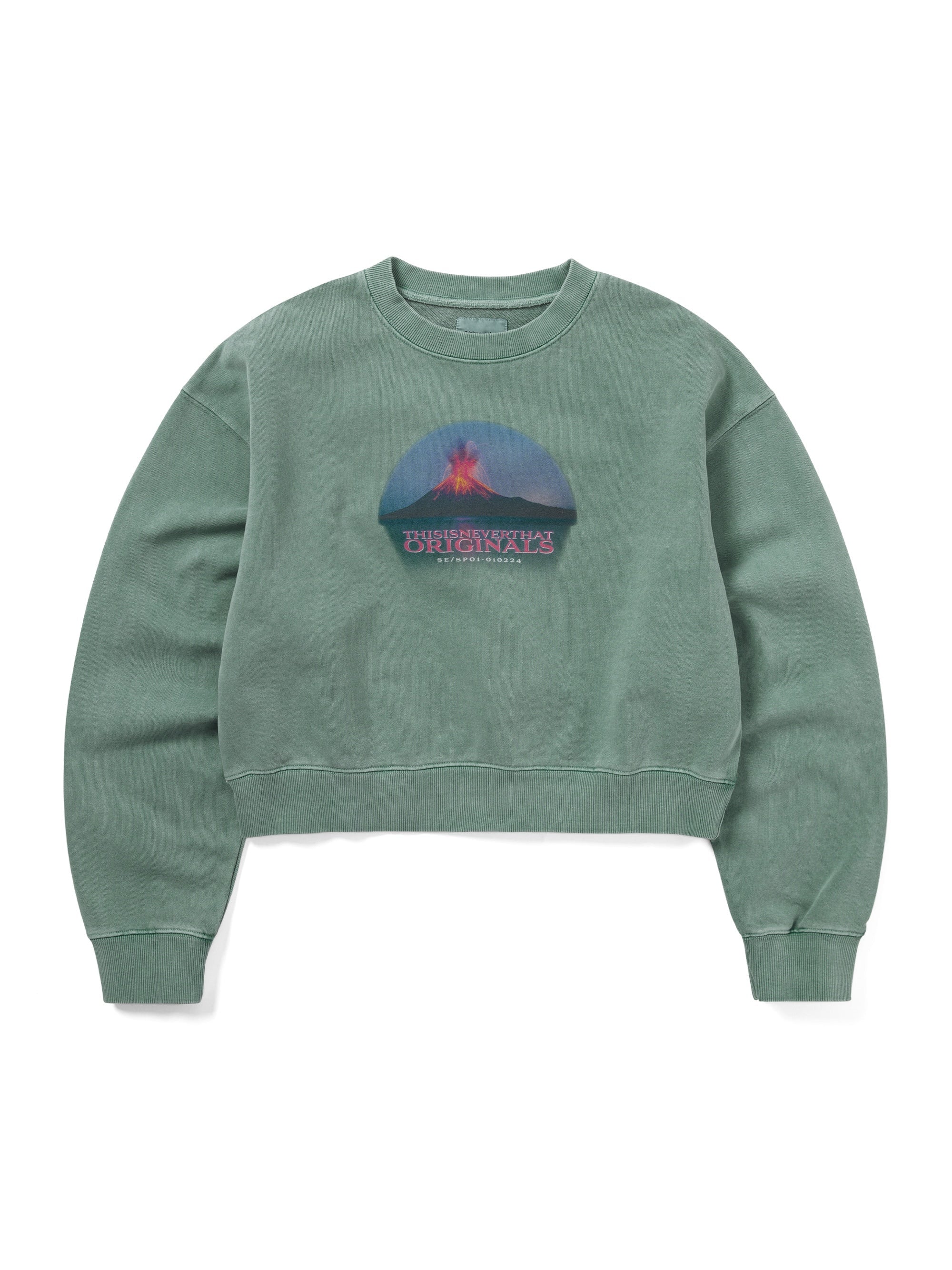 thisisneverthat - Volcano W Crewneck (Emerald) product image 1 | TRAB K-Fashion Australia
