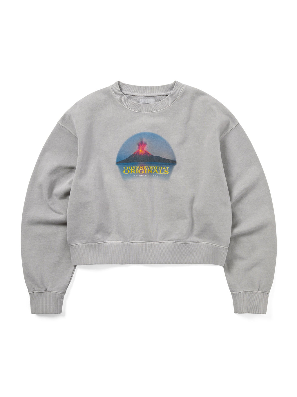 thisisneverthat - Volcano W Crewneck (Grey) product image 1 | TRAB K-Fashion Australia