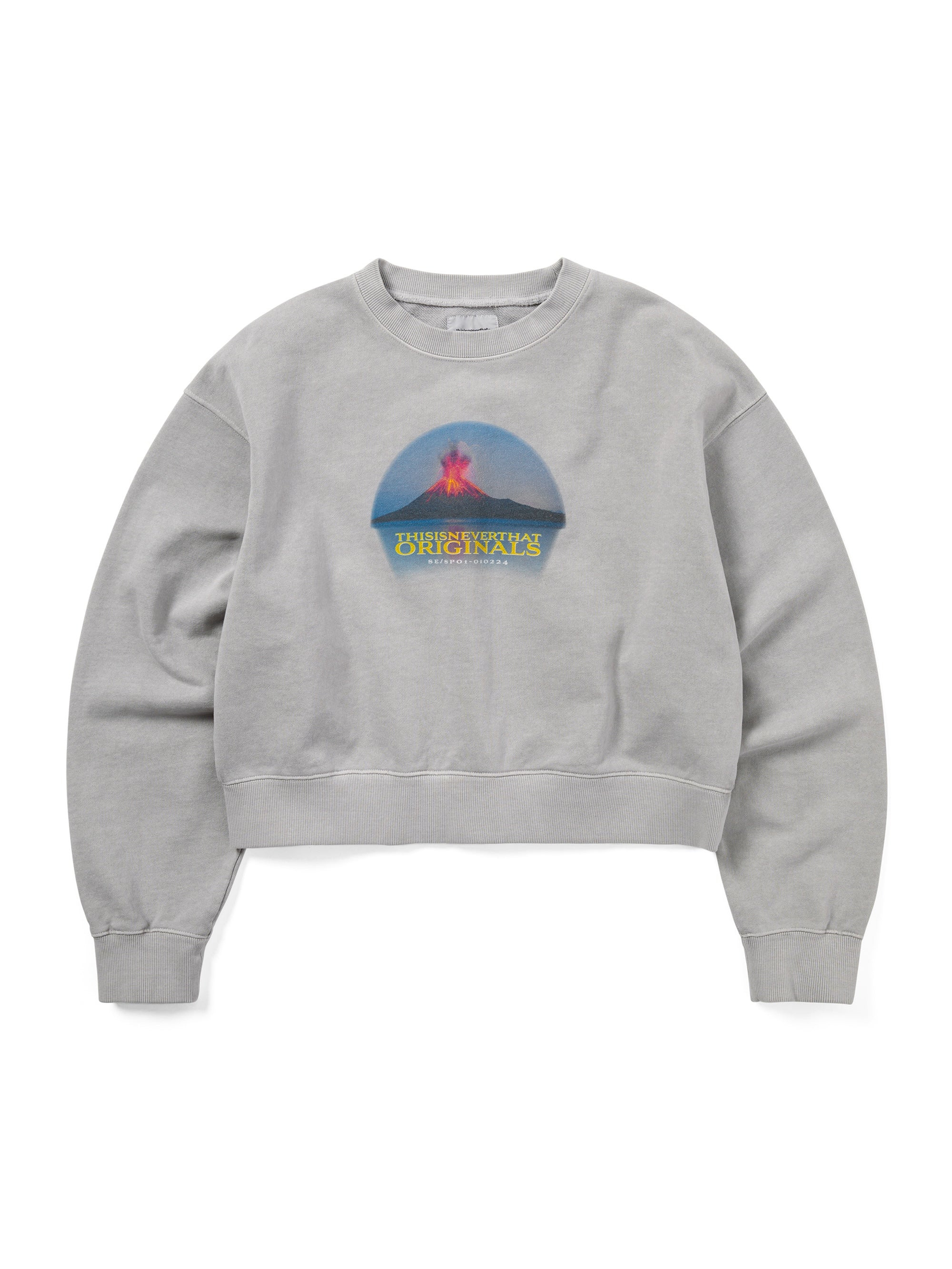 thisisneverthat - Volcano W Crewneck (Grey) product image 1 | TRAB K-Fashion Australia