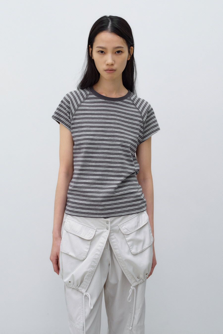 Insilence - Stripe Baby T-Shirt (Grey) product image 1 | TRAB K-Fashion Australia