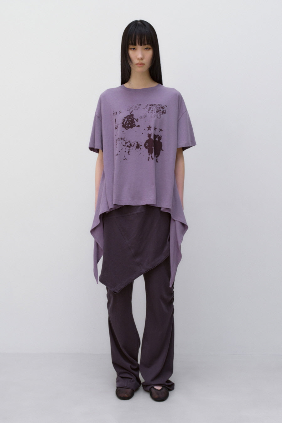 Insilence - Knotted Graphic T-Shirt (Dusty Purple) product image 8 | TRAB K-Fashion Australia