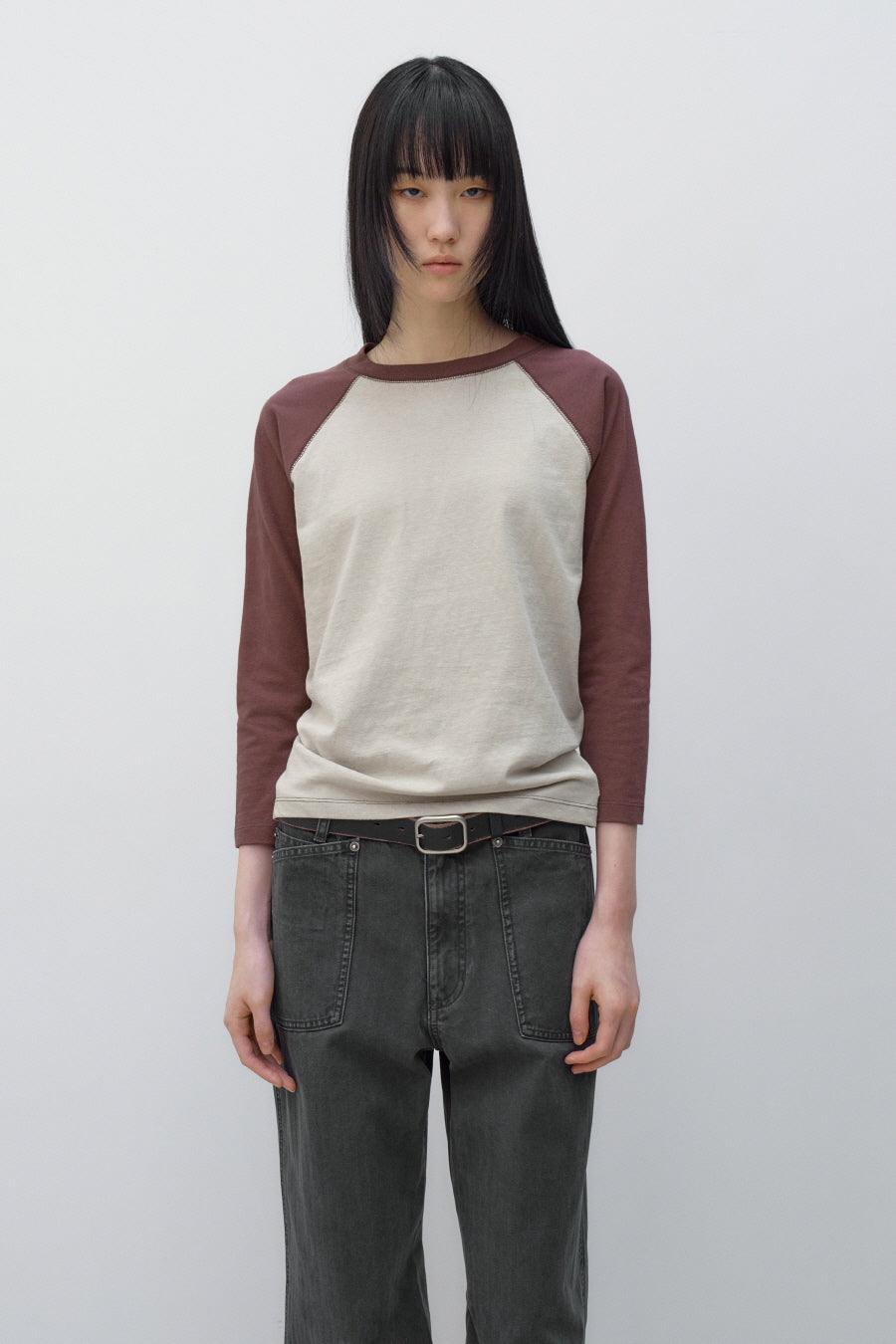 Insilence - Twist Raglan T-Shirt (Ash Beige) product image 2 | TRAB K-Fashion Australia