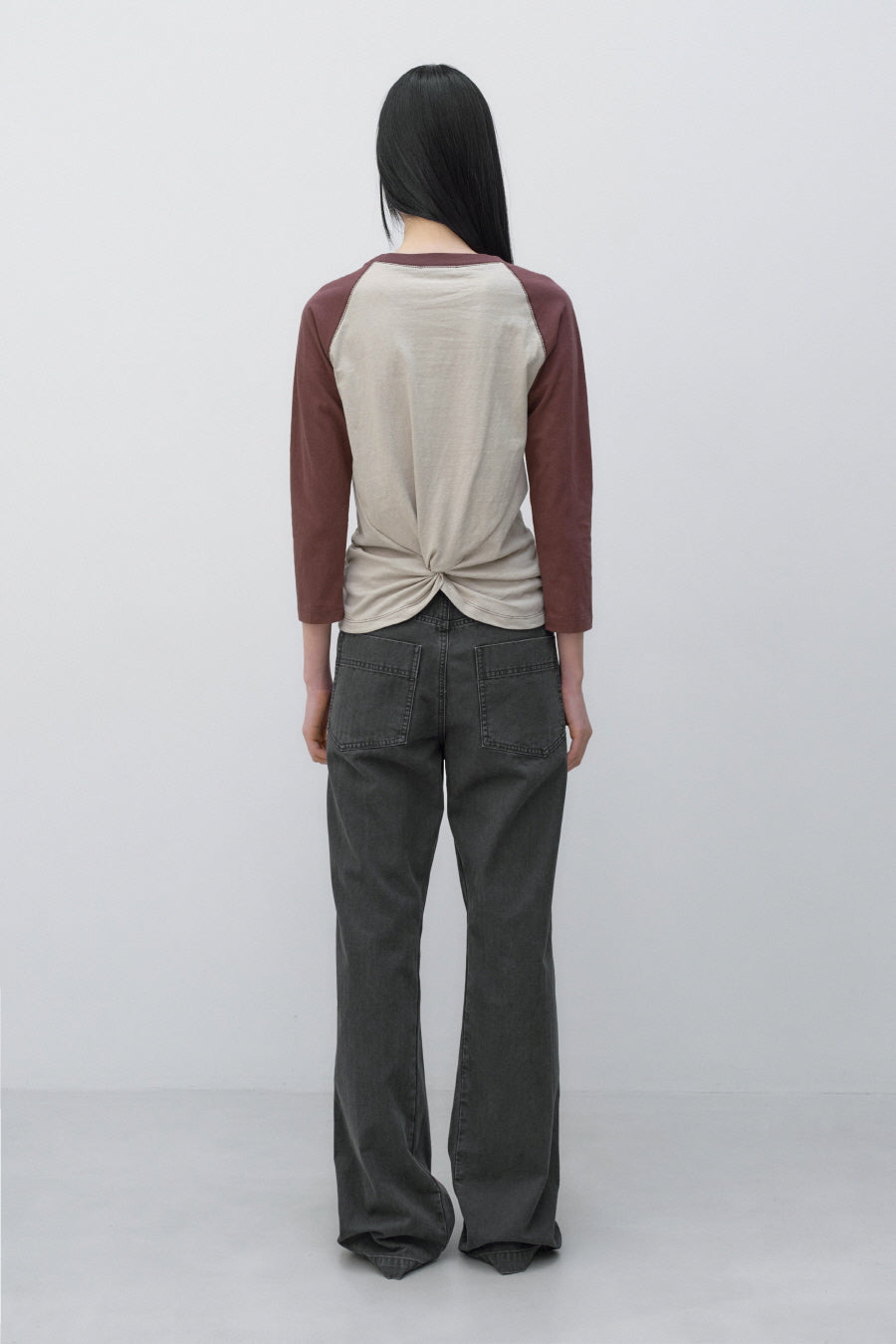 Insilence - Twist Raglan T-Shirt (Ash Beige) product image 5 | TRAB K-Fashion Australia