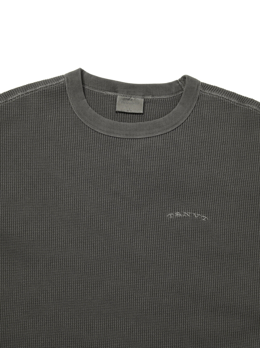 thisisneverthat - Waffle L/S Tee (Charcoal) product image 2 | TRAB K-Fashion Australia