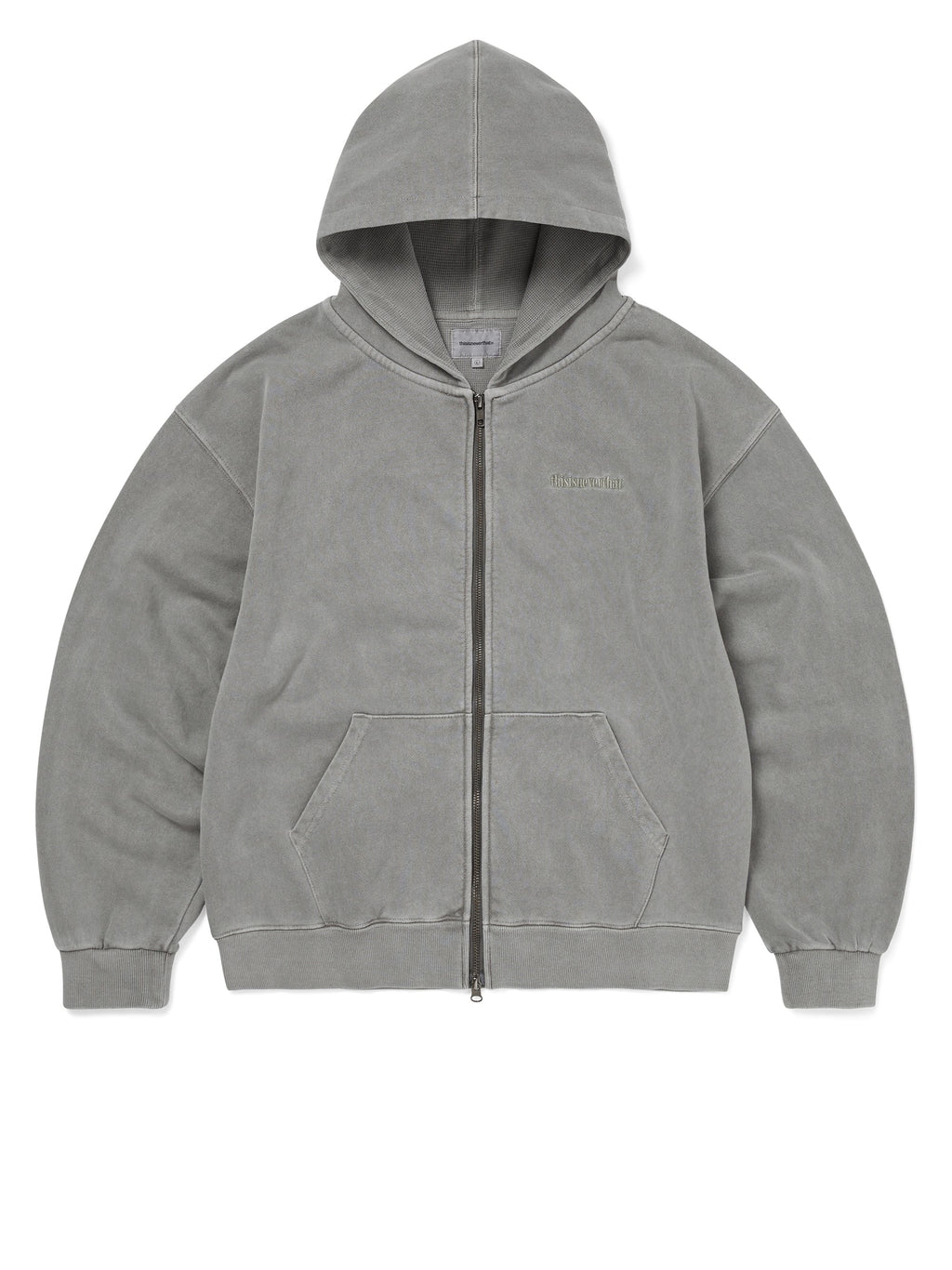 thisisneverthat - Waffle Lined Zip Up Hoodie (Dark Grey) product image 1 | TRAB K-Fashion Australia