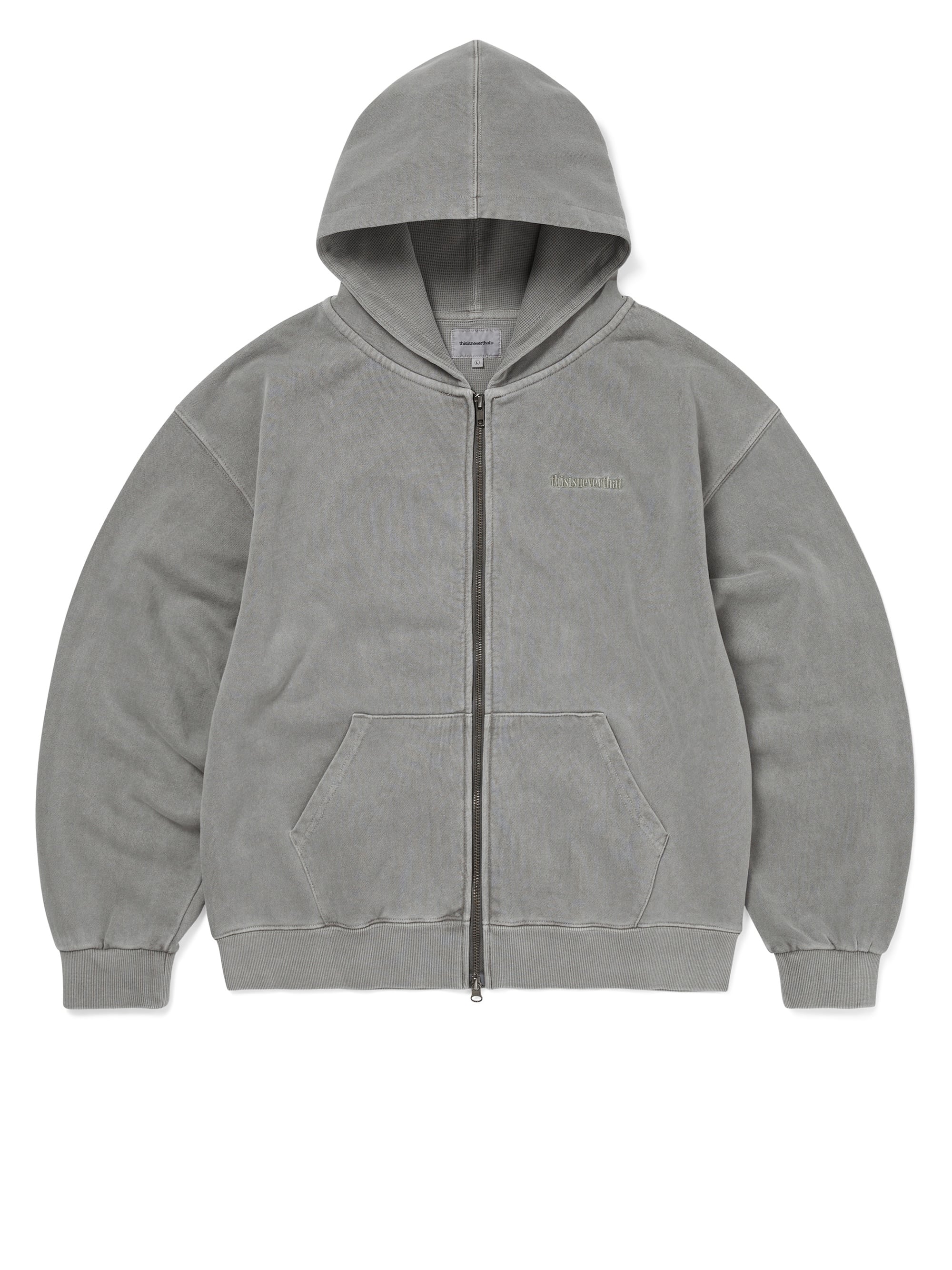 thisisneverthat - Waffle Lined Zip Up Hoodie (Dark Grey) product image 1 | TRAB K-Fashion Australia
