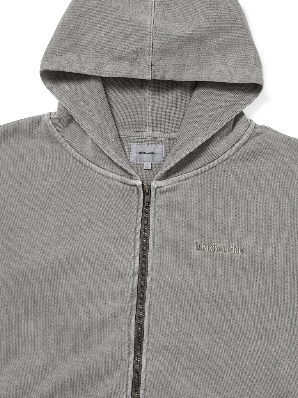 thisisneverthat - Waffle Lined Zip Up Hoodie (Dark Grey) product image 2 | TRAB K-Fashion Australia