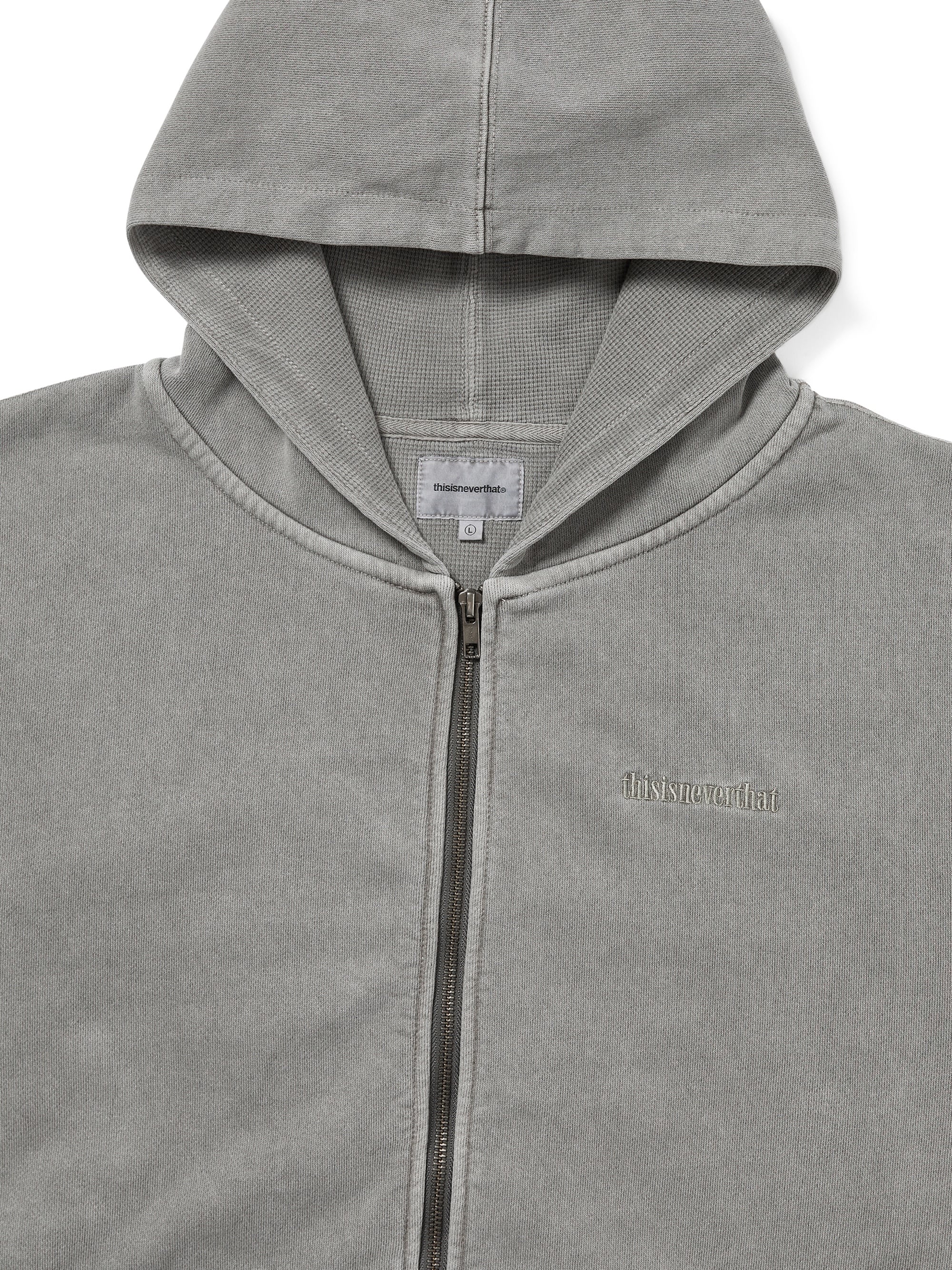 thisisneverthat - Waffle Lined Zip Up Hoodie (Dark Grey) product image 2 | TRAB K-Fashion Australia