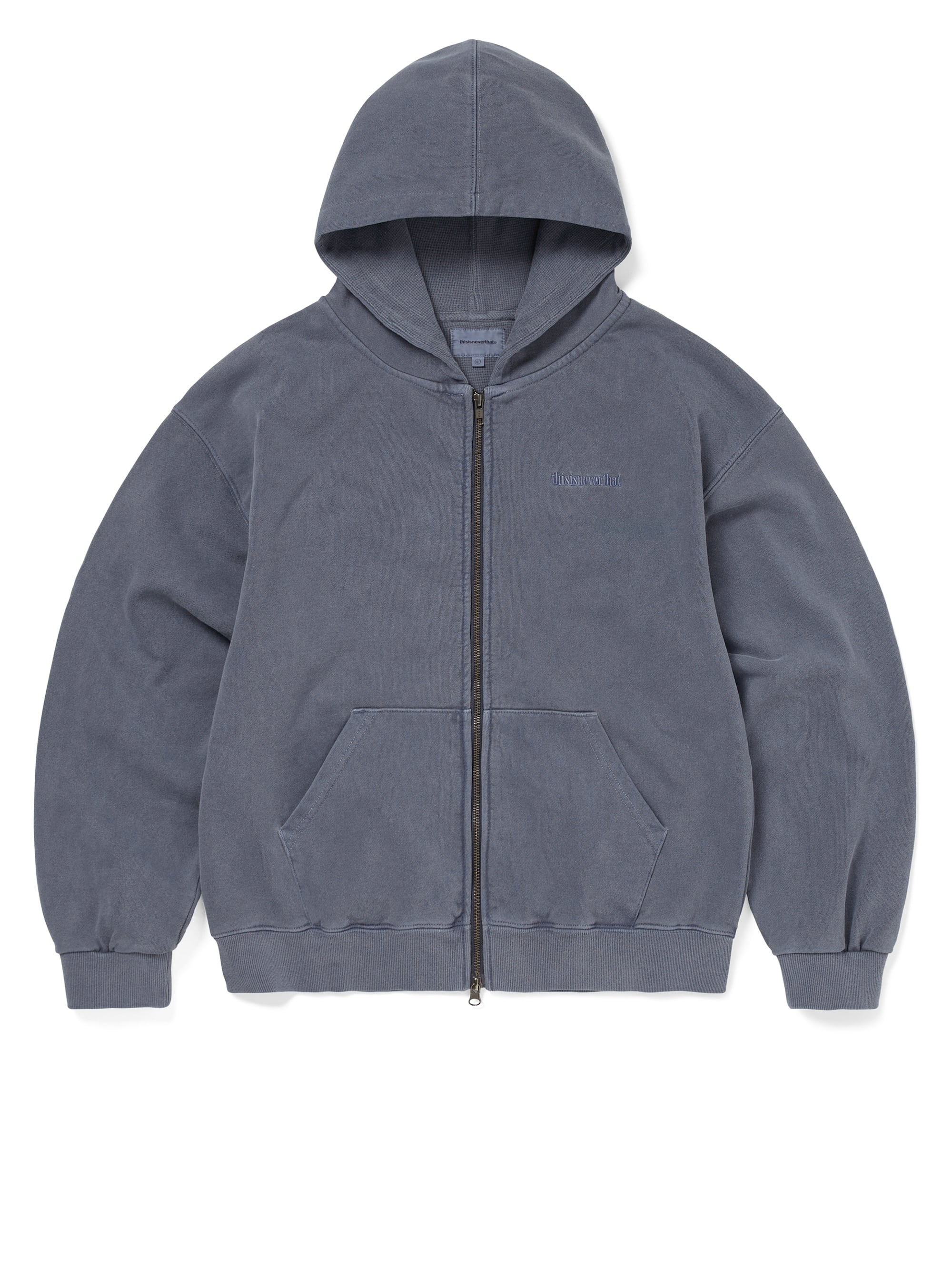 thisisneverthat - Waffle Lined Zip Up Hoodie (Warm Blue) product image 1 | TRAB K-Fashion Australia