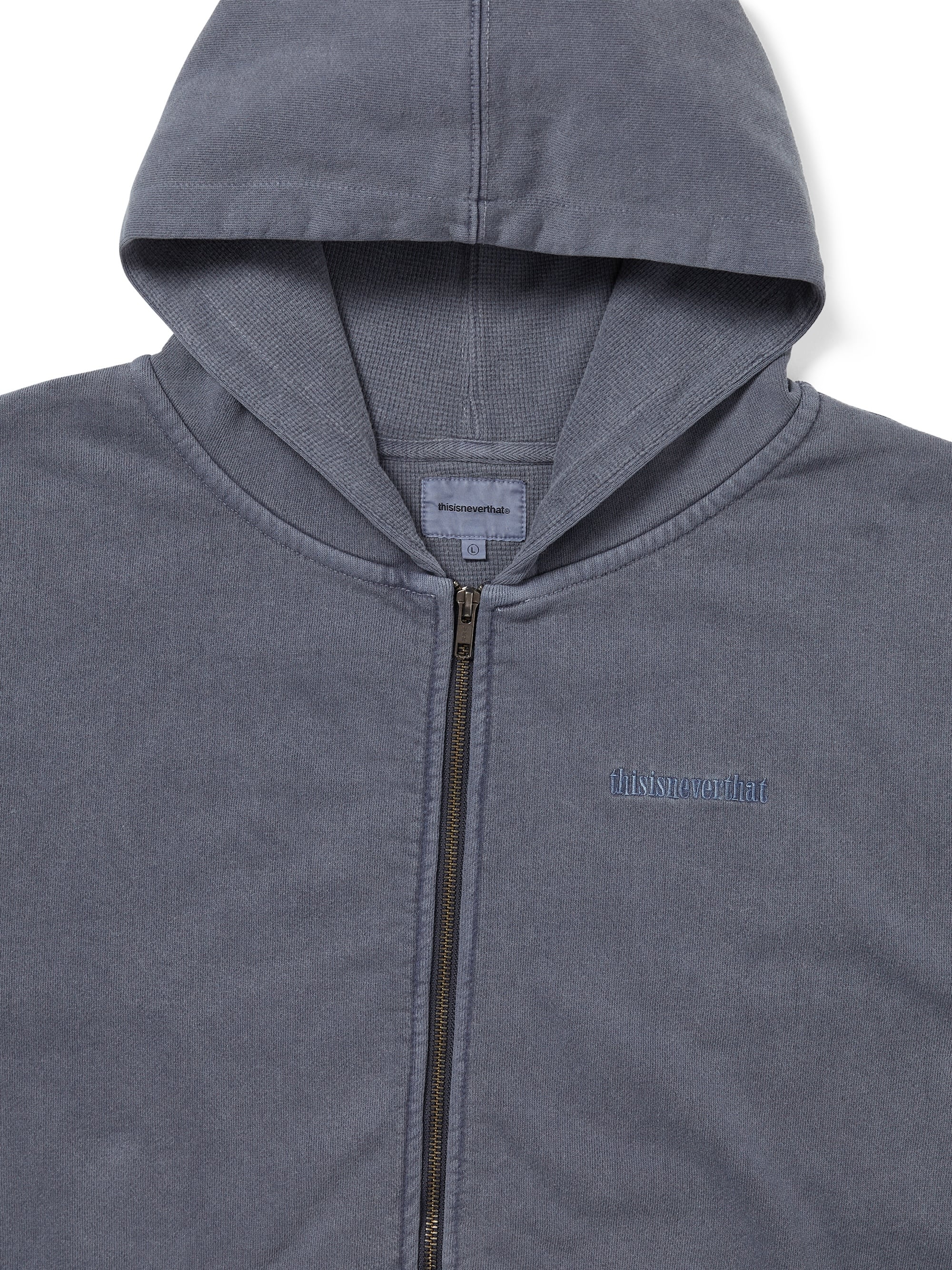 thisisneverthat - Waffle Lined Zip Up Hoodie (Warm Blue) product image 2 | TRAB K-Fashion Australia