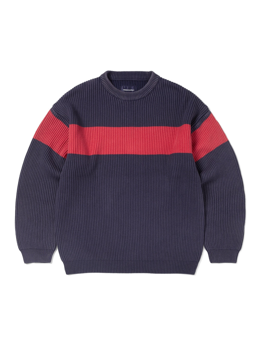 thisisneverthat - Washed Block Knit Sweater (Navy) product image 1 | TRAB K-Fashion Australia