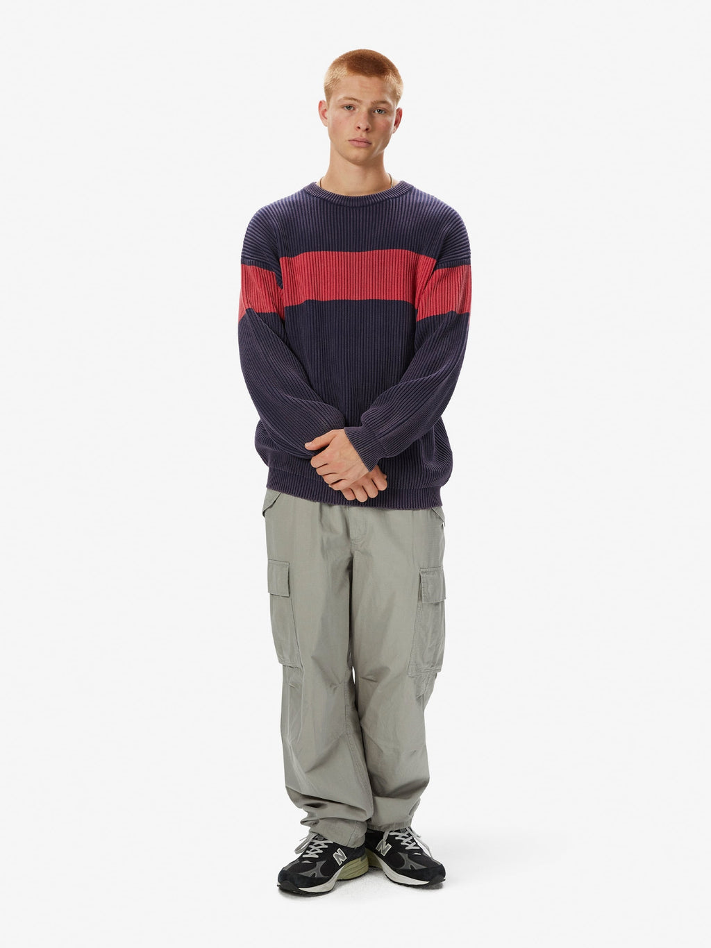 thisisneverthat - Washed Block Knit Sweater (Navy) product image 6 | TRAB K-Fashion Australia