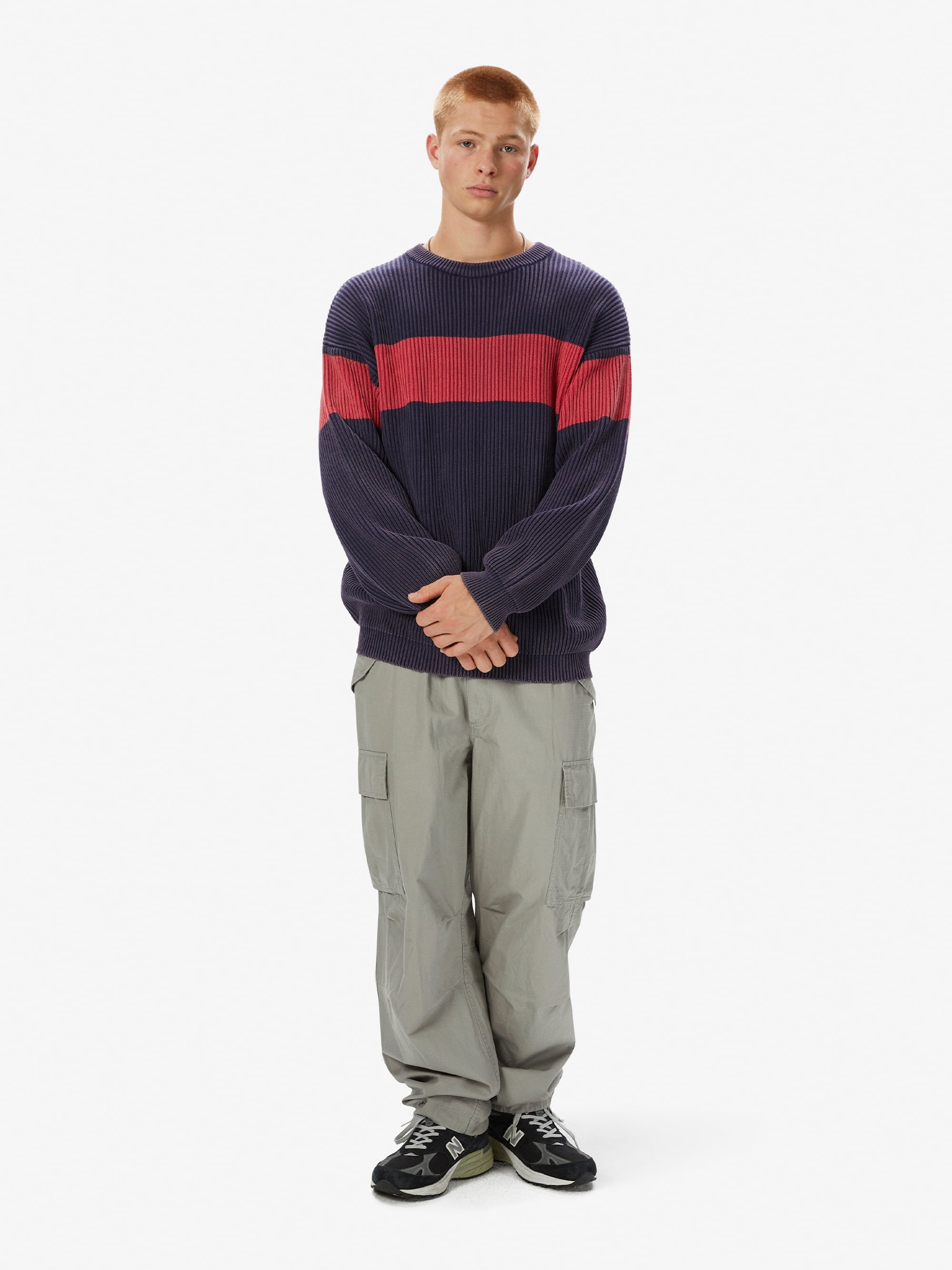 thisisneverthat - Washed Block Knit Sweater (Navy) product image 6 | TRAB K-Fashion Australia