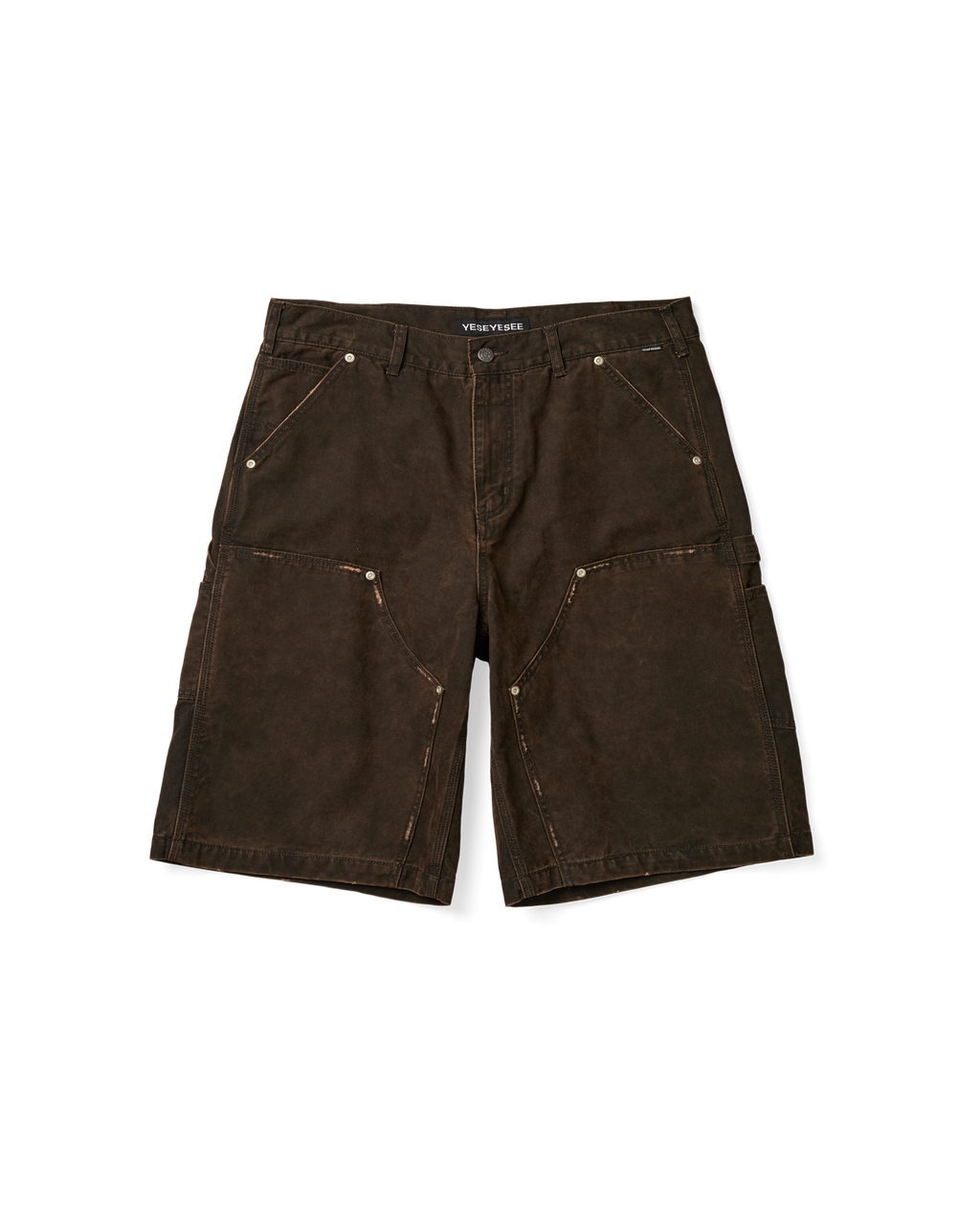 yeseyesee - Washed Canvas Carpenter Shorts (Brown) product image 1 | TRAB K-Fashion Australia