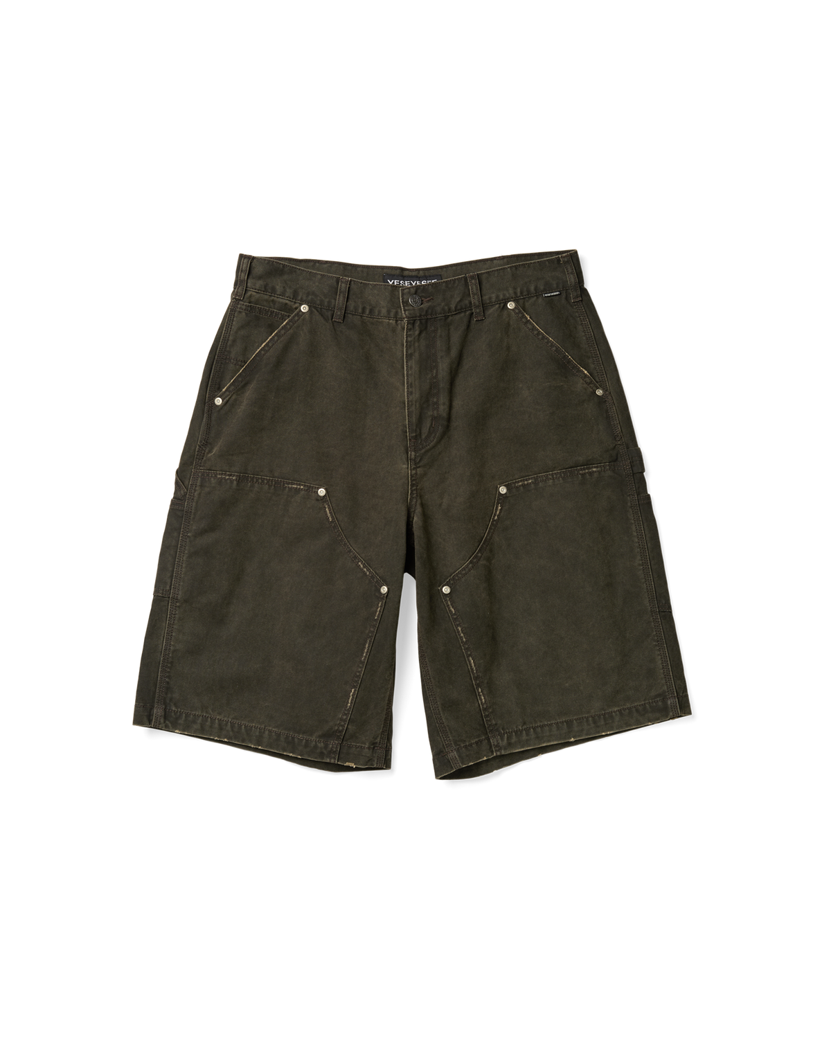 yeseyesee - Washed Canvas Carpenter Shorts (Charcoal) product image 1 | TRAB K-Fashion Australia