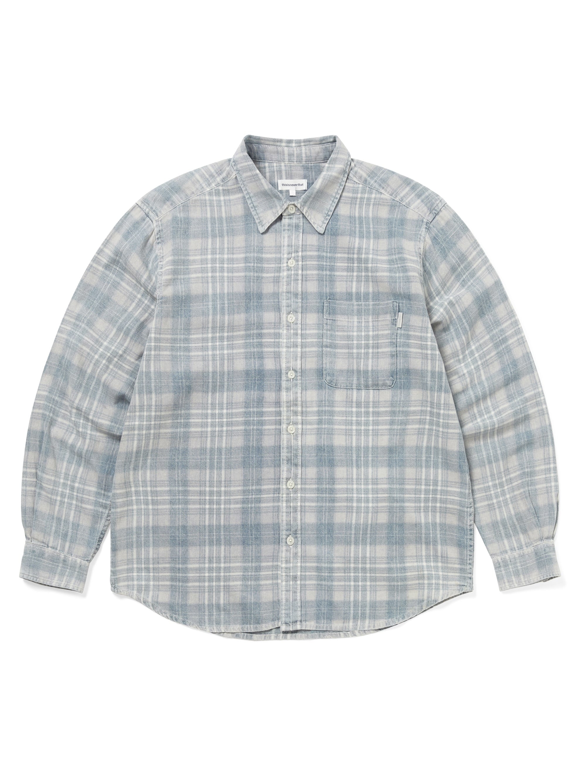 thisisneverthat - Washed Check Shirt (Blue) product image 1 | TRAB K-Fashion Australia