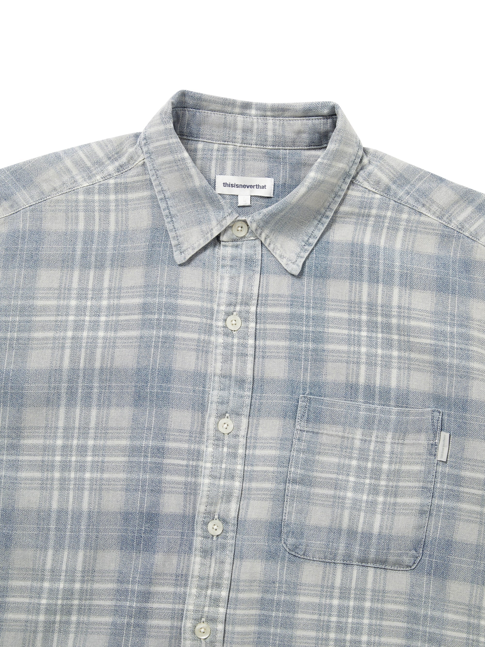 thisisneverthat - Washed Check Shirt (Blue) product image 2 | TRAB K-Fashion Australia