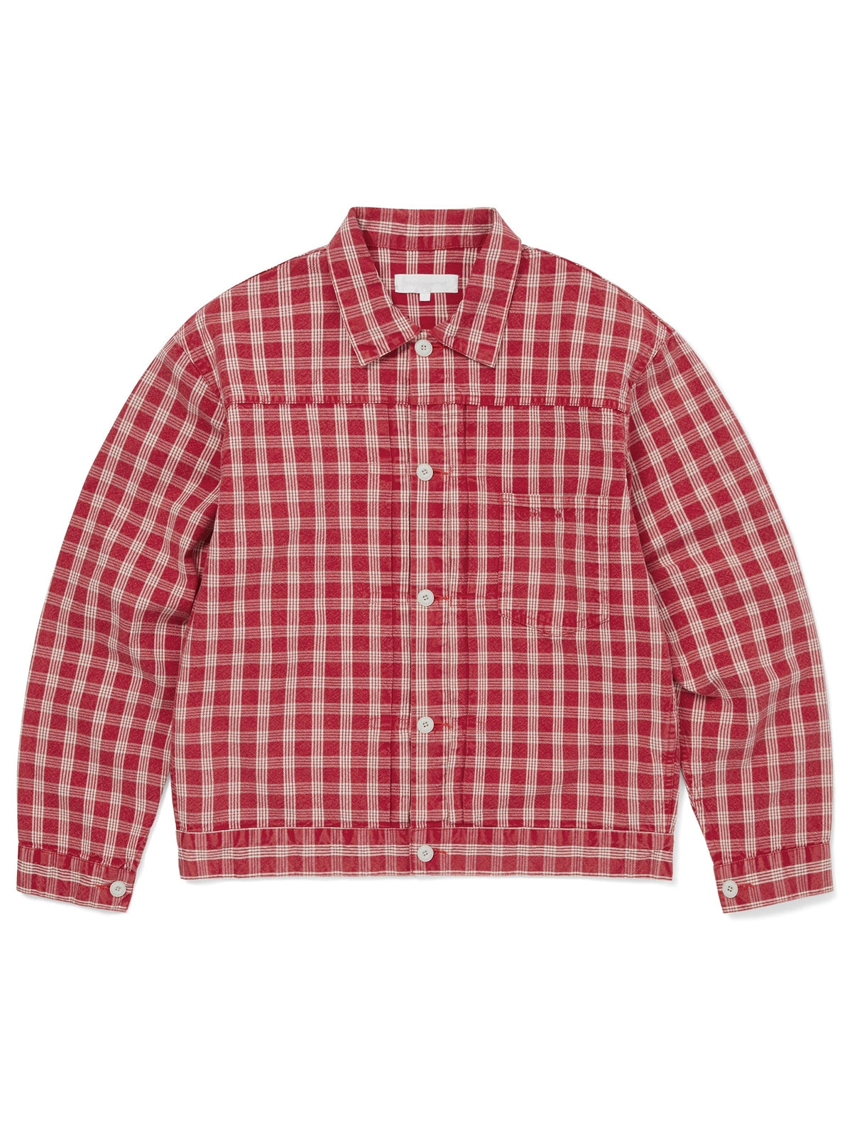 thisisneverthat - Washed Check Trucker Jacket (Red) product image 1 | TRAB K-Fashion Australia