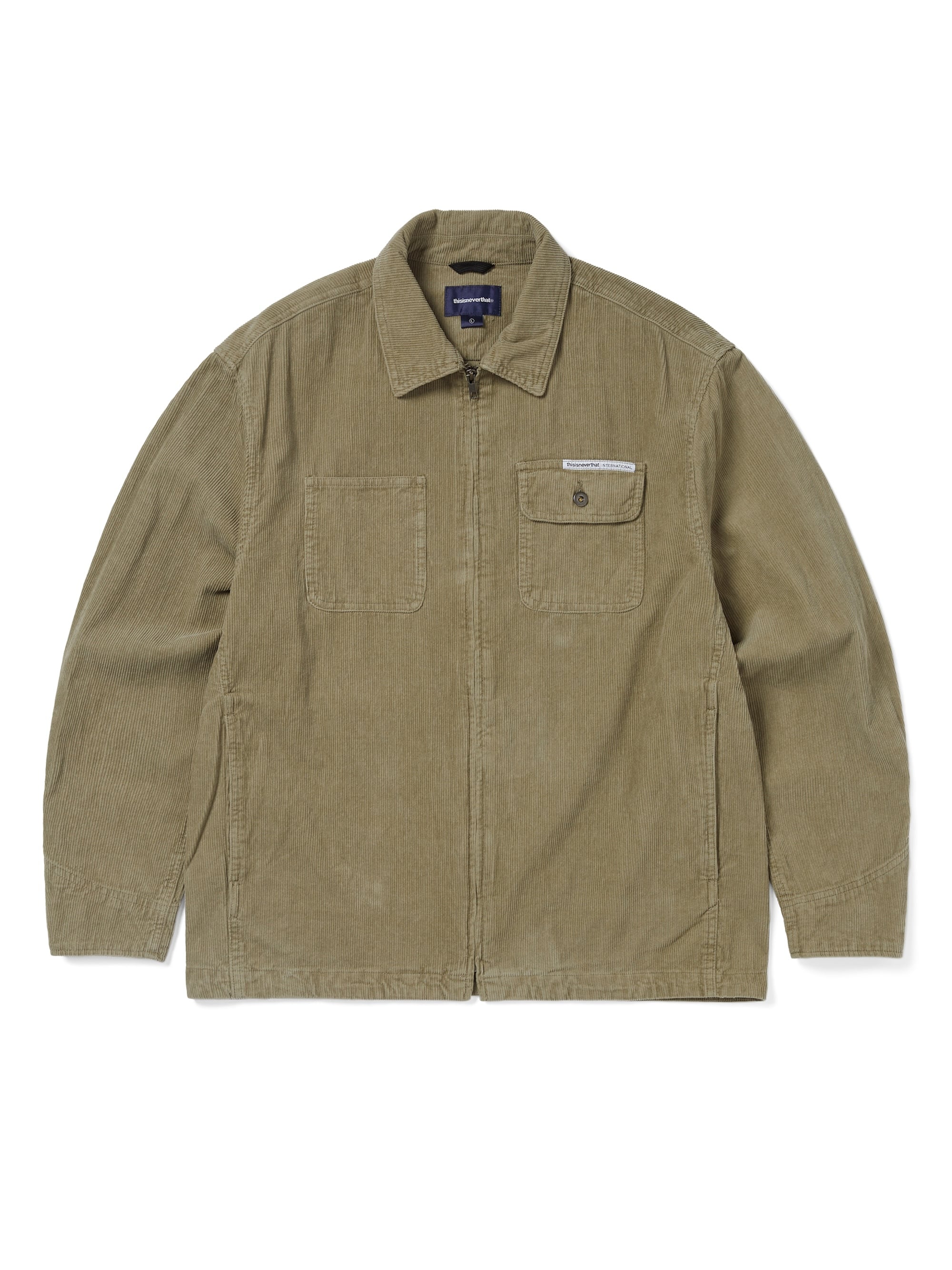 thisisneverthat - Washed Corduroy Zip Jacket (Khaki) product image 1 | TRAB K-Fashion Australia