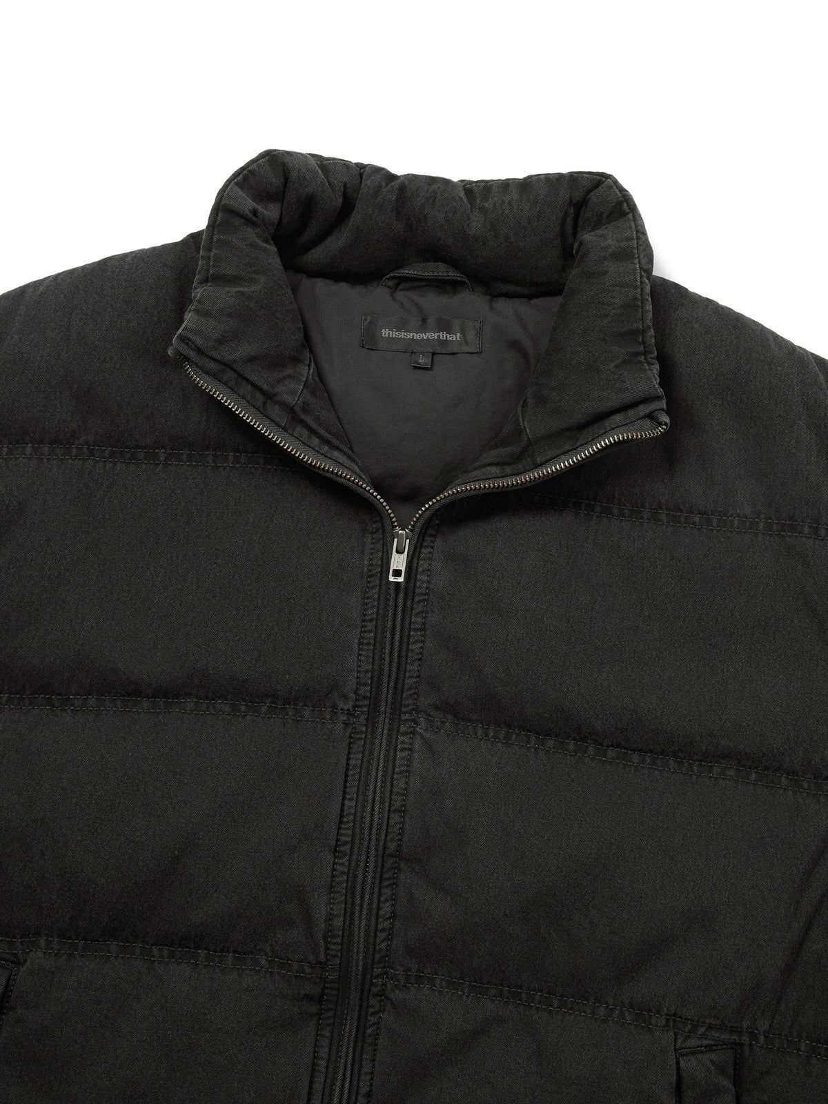 thisisneverthat - Washed Denim Down Jacket (Black) product image 2 | TRAB K-Fashion Australia