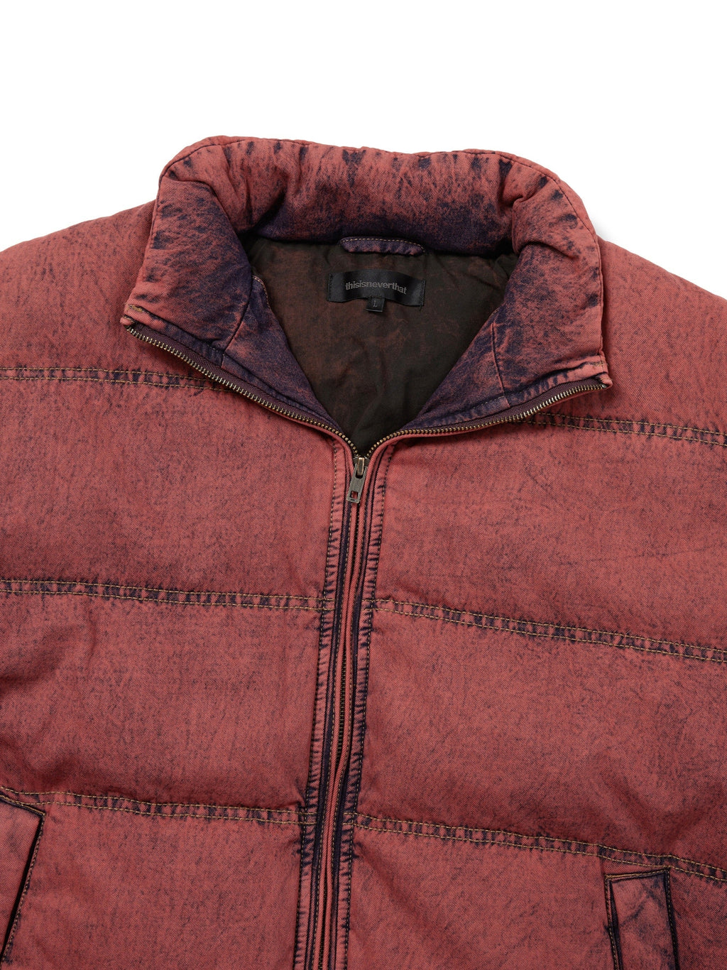 thisisneverthat - Washed Denim Down Jacket (Red) product image 2 | TRAB K-Fashion Australia