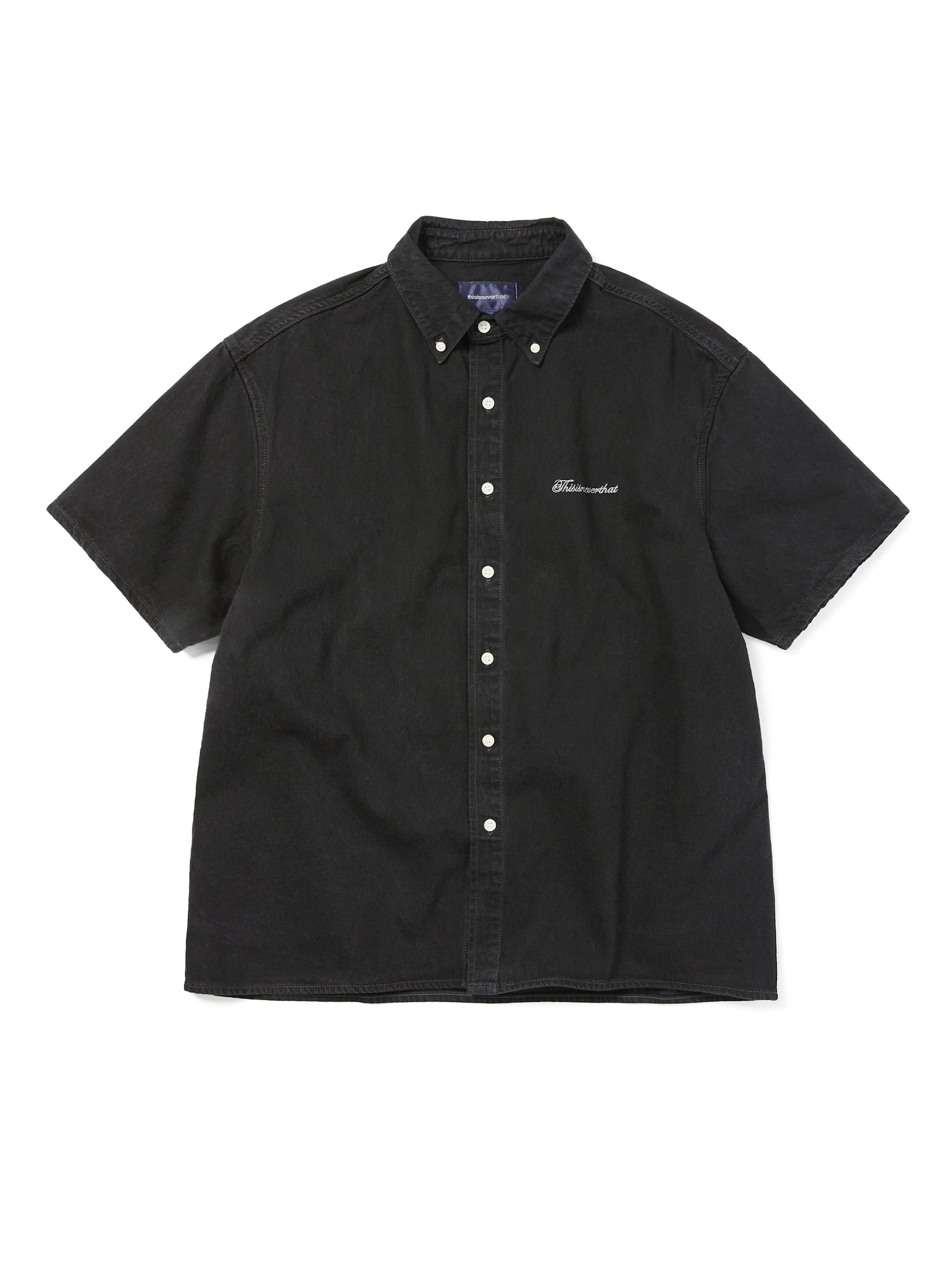 thisisneverthat - Washed Denim S/S Shirt (Washed Black) product image 1 | TRAB K-Fashion Australia