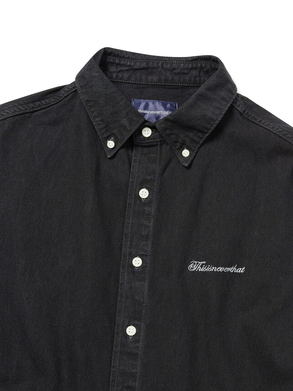 thisisneverthat - Washed Denim S/S Shirt (Washed Black) product image 2 | TRAB K-Fashion Australia