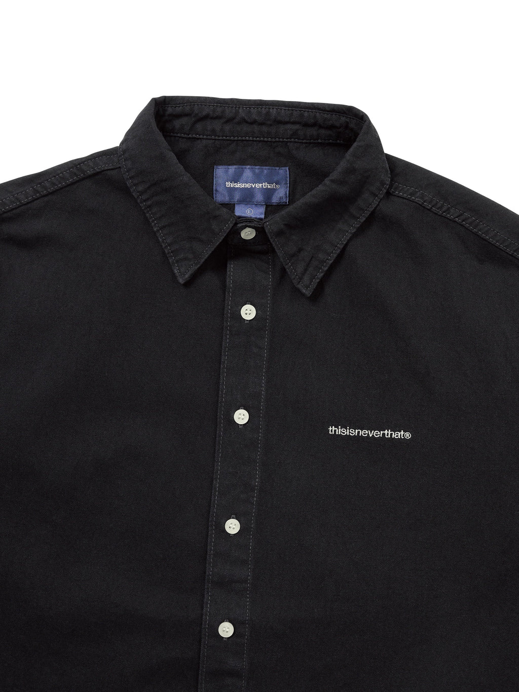 thisisneverthat - Washed Denim S/S Shirt (Black) product image 2 | TRAB K-Fashion Australia