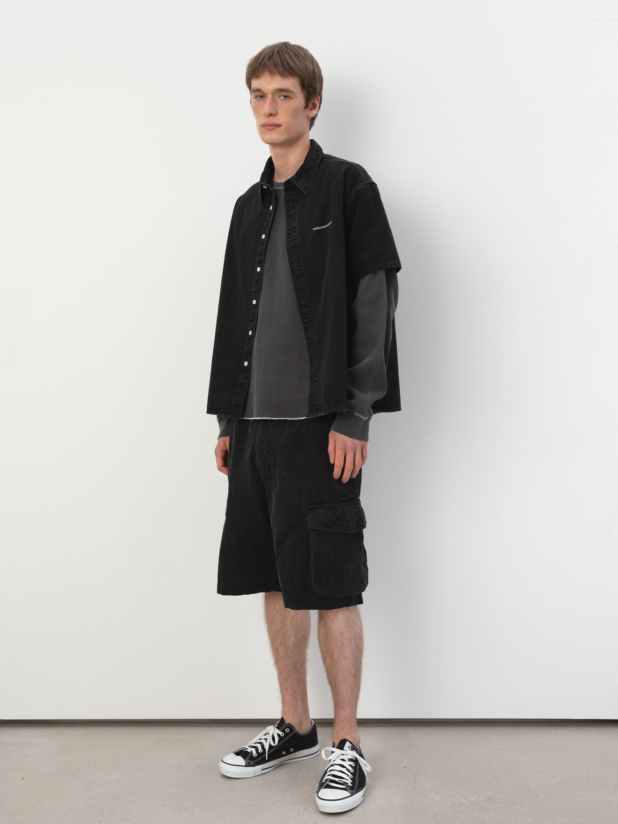 thisisneverthat - Washed Denim S/S Shirt (Dusty Black) product image 4 | TRAB K-Fashion Australia