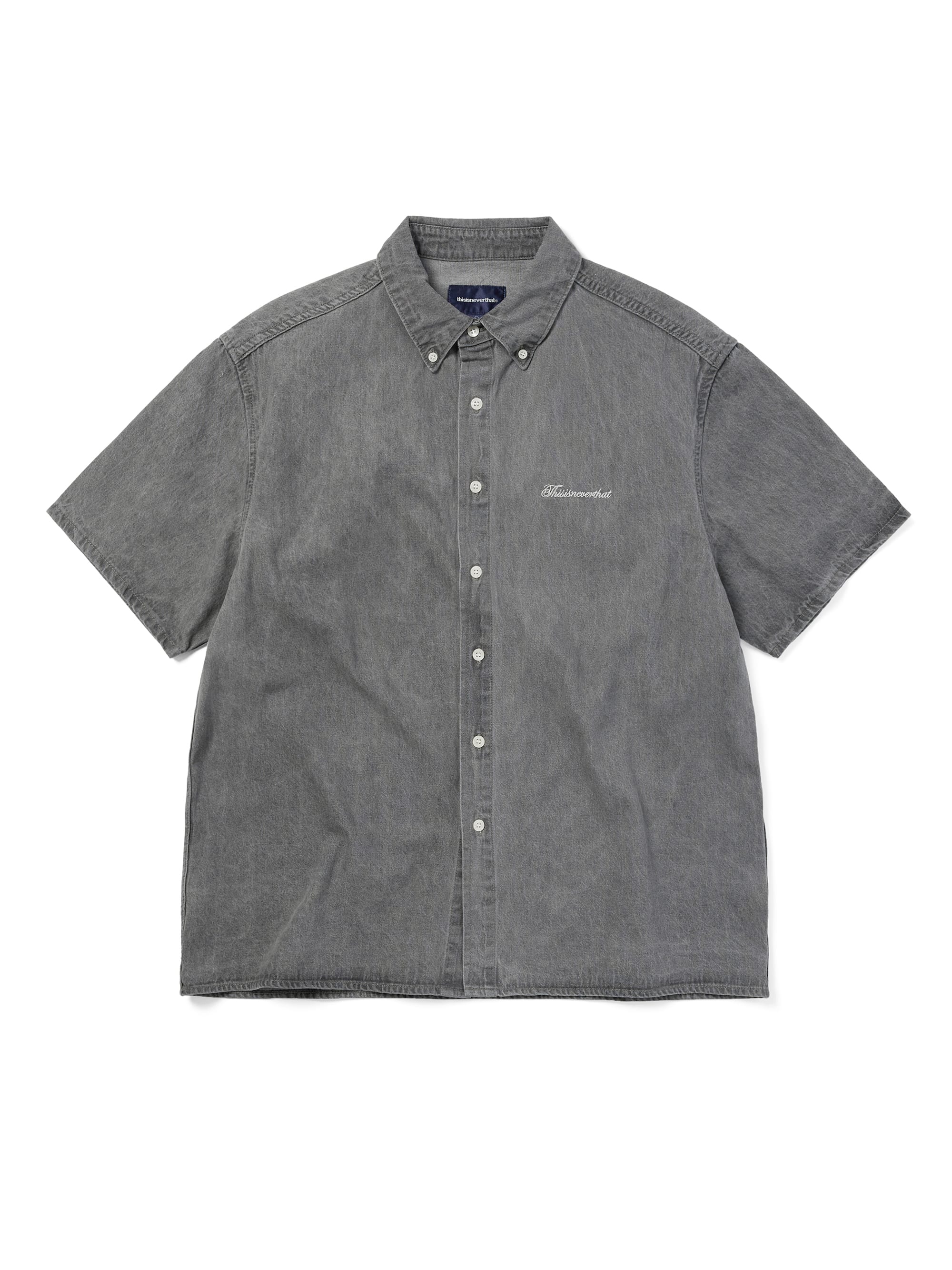 thisisneverthat - Washed Denim S/S Shirt (Grey) product image 1 | TRAB K-Fashion Australia
