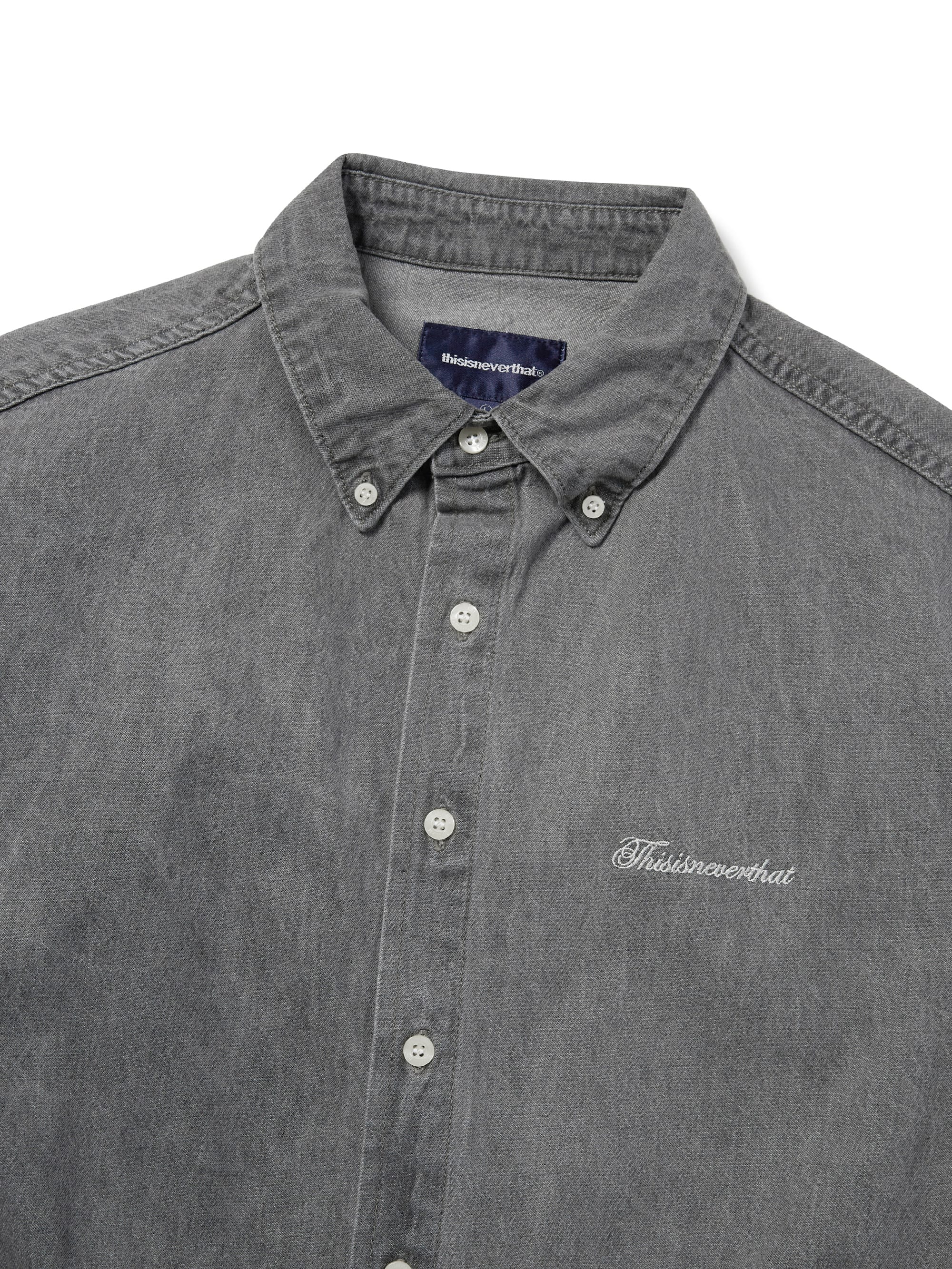 thisisneverthat - Washed Denim S/S Shirt (Washed Grey) product image 2 | TRAB K-Fashion Australia